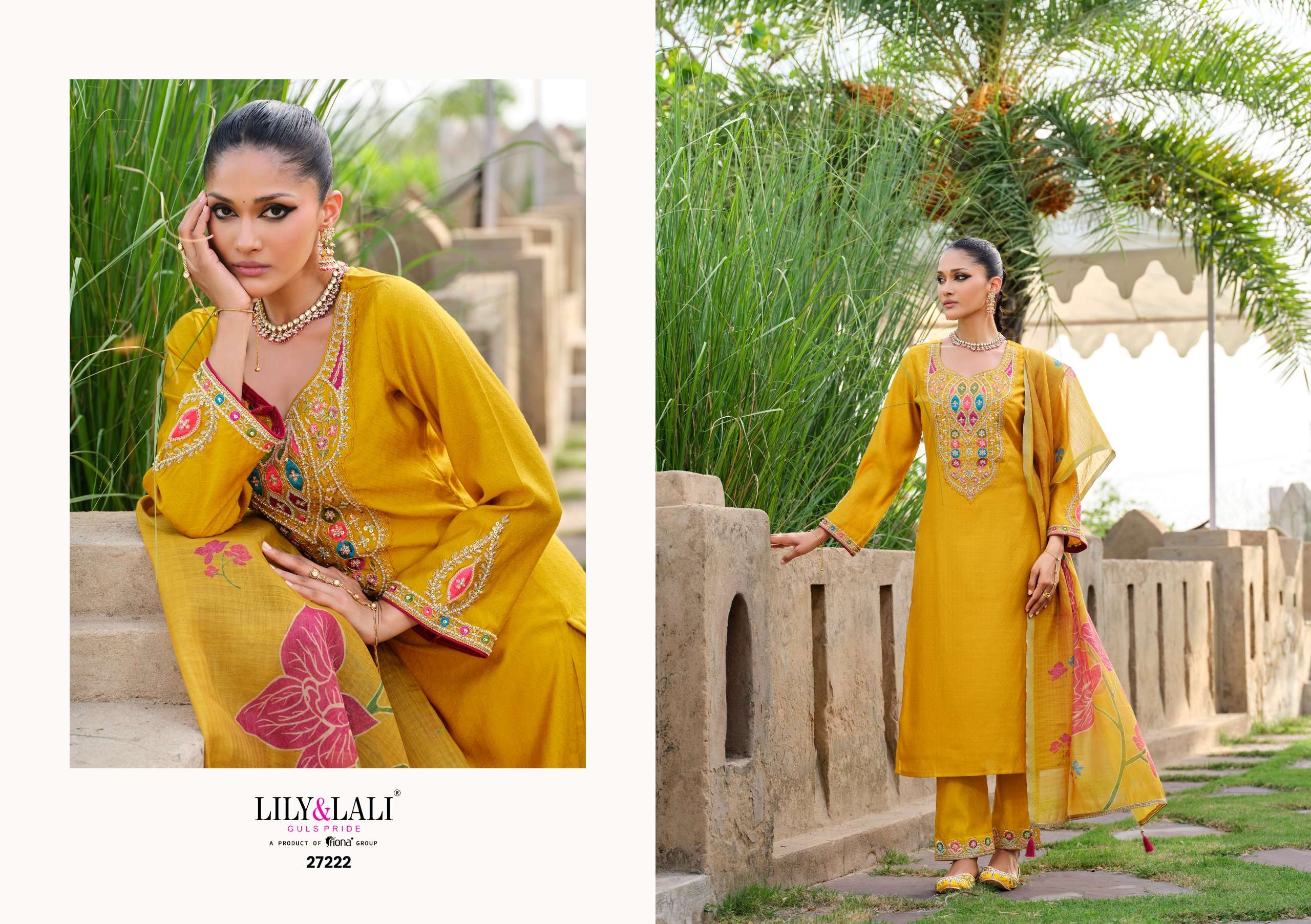 LILY AND LALI DEEPIKA SILK BEAUTIFUL EMBROIDERY DESIGNER READY MADE LADIES SUITS 