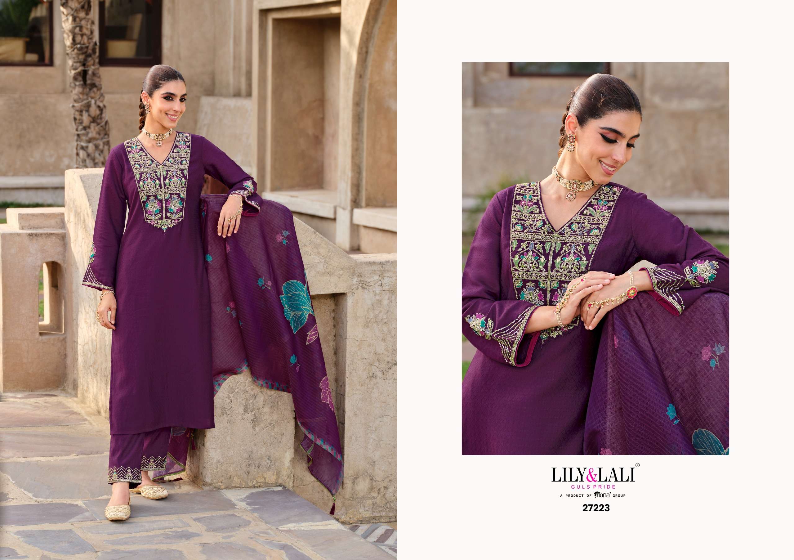 LILY AND LALI DEEPIKA SILK BEAUTIFUL EMBROIDERY DESIGNER READY MADE LADIES SUITS 