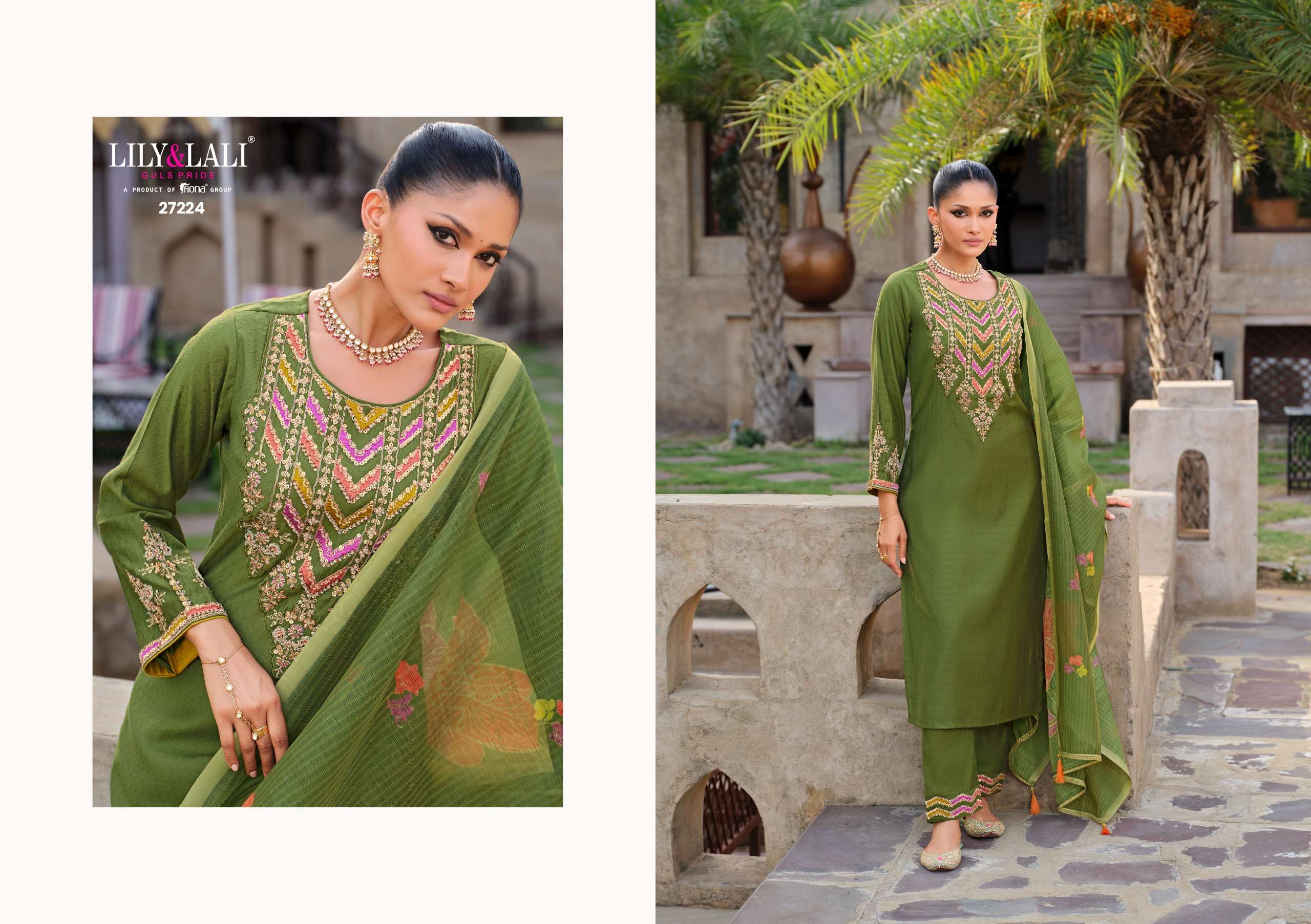 LILY AND LALI DEEPIKA SILK BEAUTIFUL EMBROIDERY DESIGNER READY MADE LADIES SUITS 