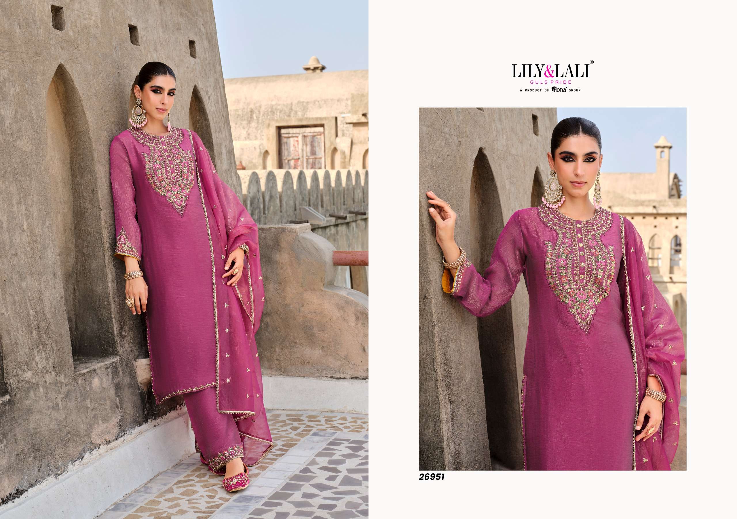 LILY AND LALI DILBAR SIMER SILK FANCY EMBROIDERY DESIGNER READY MADE LADIES SUIT