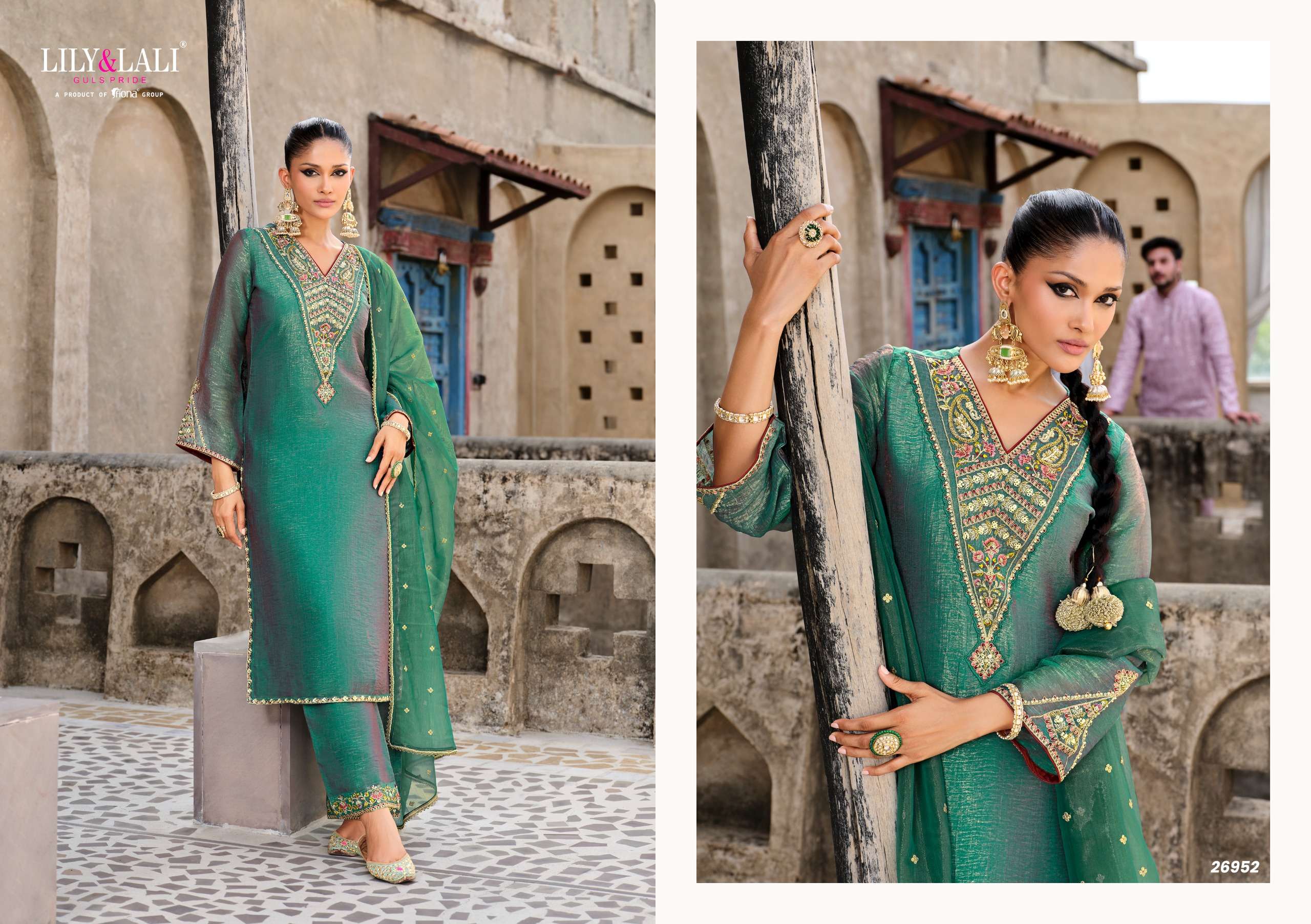 LILY AND LALI DILBAR SIMER SILK FANCY EMBROIDERY DESIGNER READY MADE LADIES SUIT