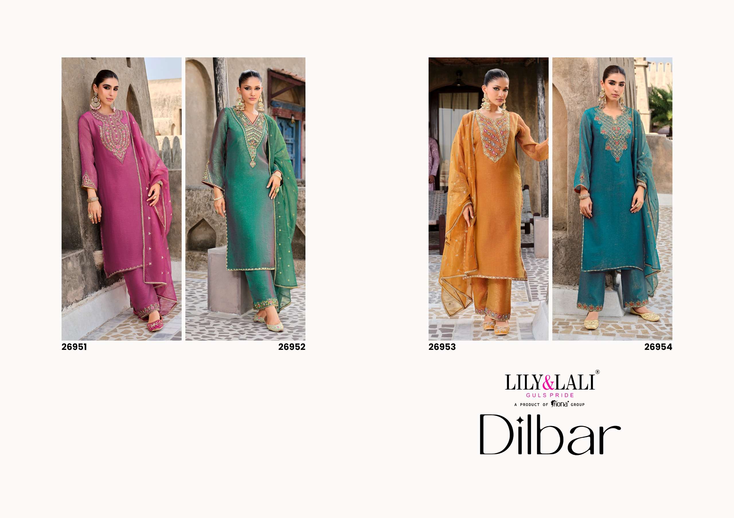 LILY AND LALI DILBAR SIMER SILK FANCY EMBROIDERY DESIGNER READY MADE LADIES SUIT