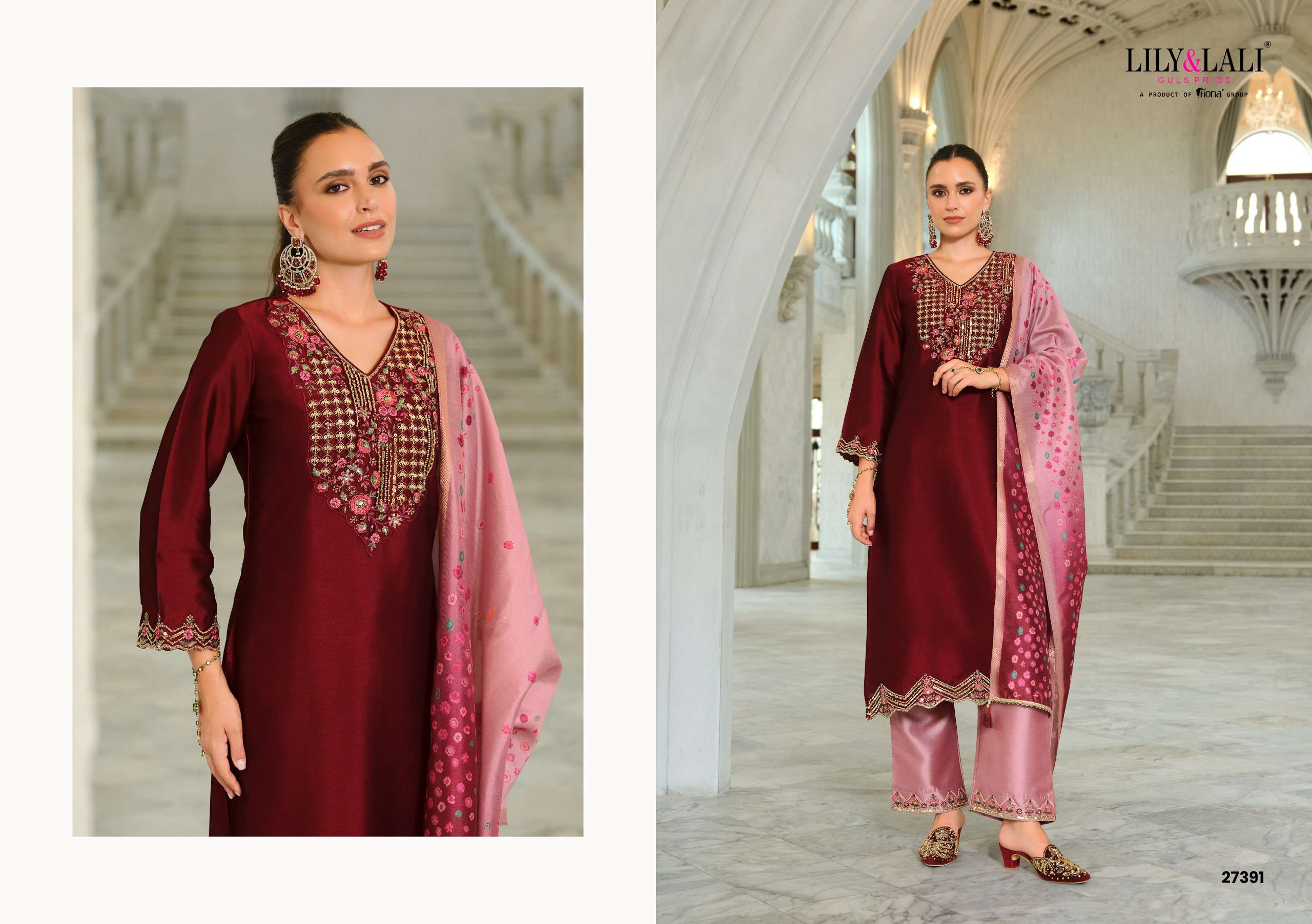 LILY AND LALI MONICA SILK FANCY DESIGNER READY MADE LADIES SUITS 