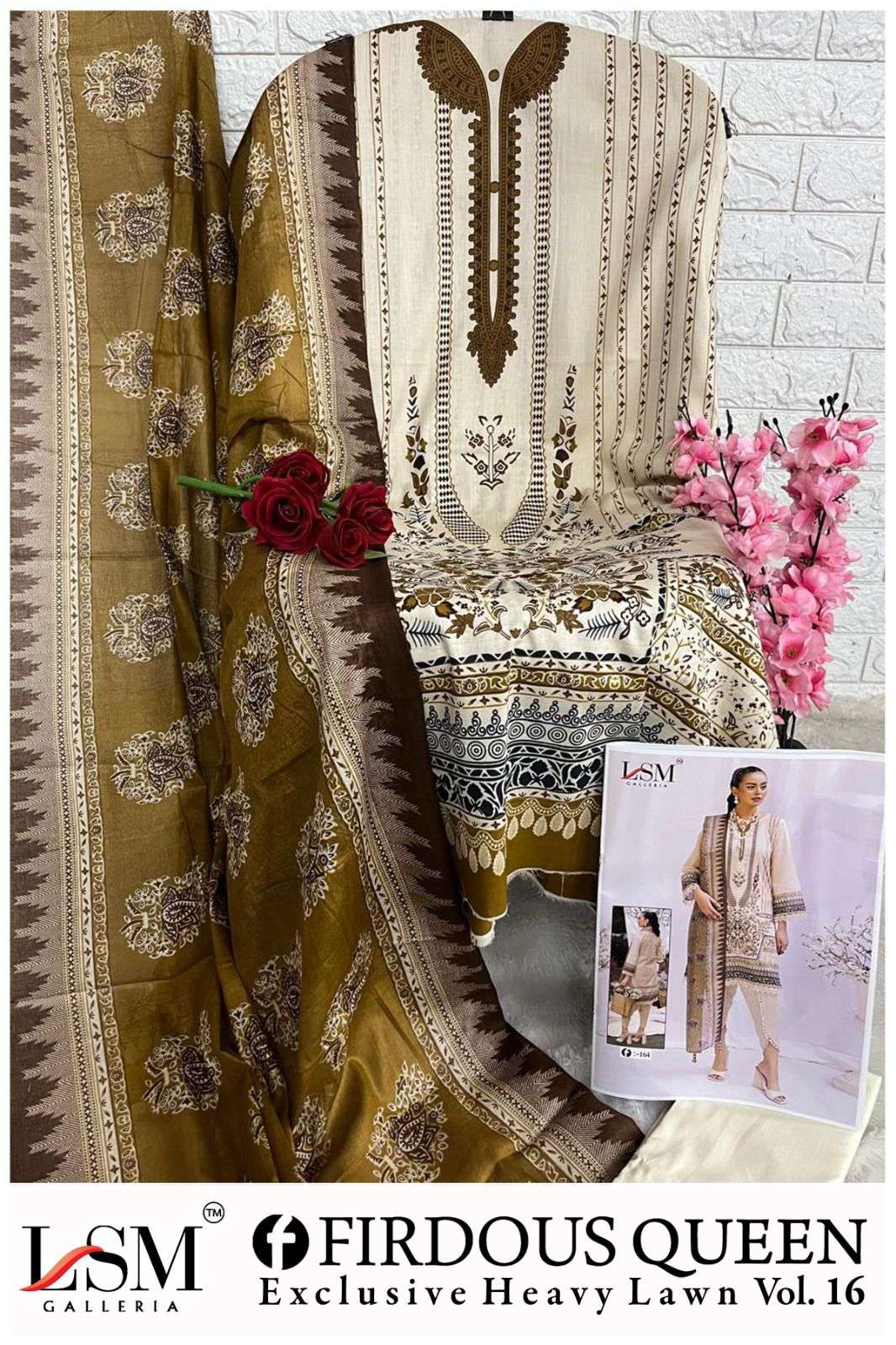 LSM GALLERIA FIRDOUS QUEEN LAWN VOL 16 LAWN COTTON DIGITAL PRINT SALWAR SUIT