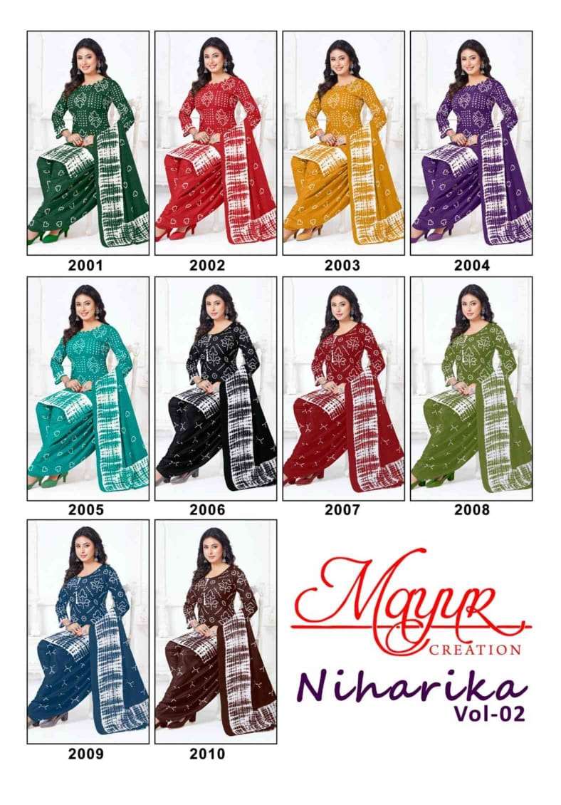 MAYUR CREATION NIHARIKA VOL 2 COTTON BANDHANI PRINT PATIYALA DRESS 