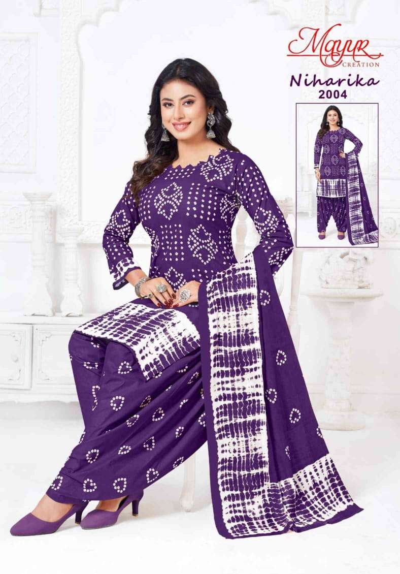 MAYUR CREATION NIHARIKA VOL 2 COTTON BANDHANI PRINT PATIYALA DRESS 