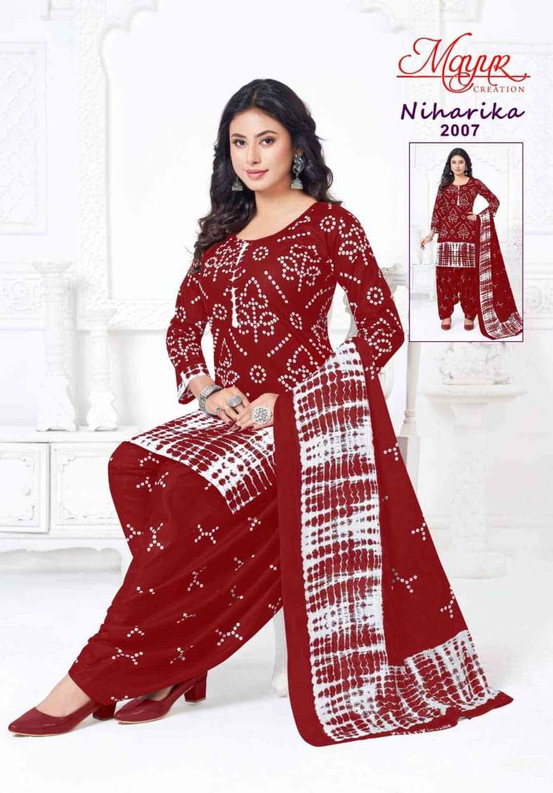 MAYUR CREATION NIHARIKA VOL 2 COTTON BANDHANI PRINT PATIYALA DRESS 