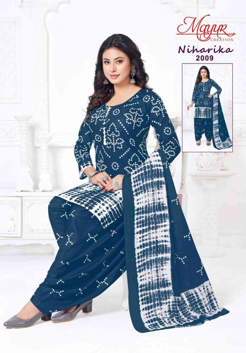 MAYUR CREATION NIHARIKA VOL 2 COTTON BANDHANI PRINT PATIYALA DRESS 