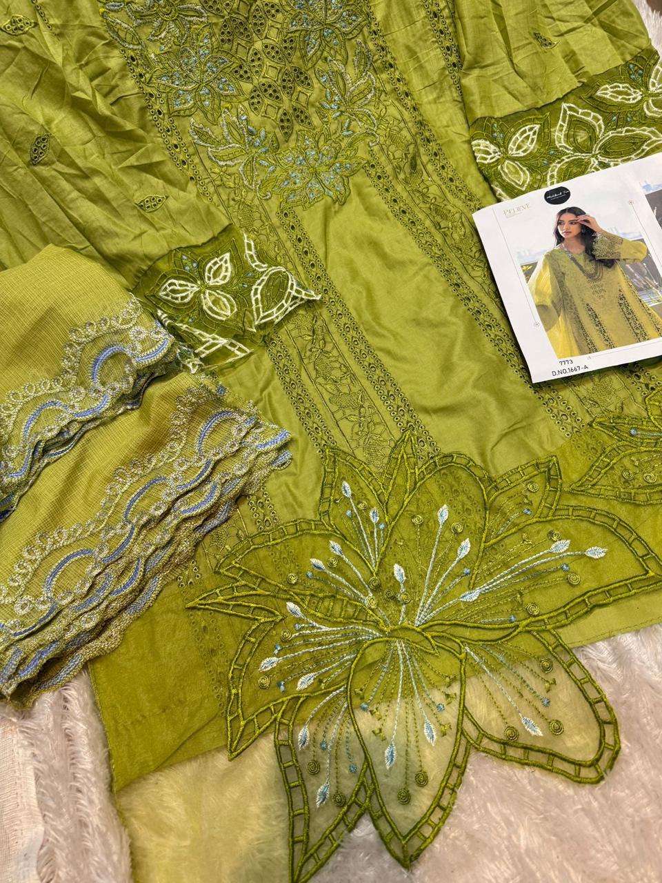 MEHBOOB TEX DESIGN NO - 1667 ABCD PURE COTTON LAWN HEAVY EMBROIDERED PAKISTANI SUIT
