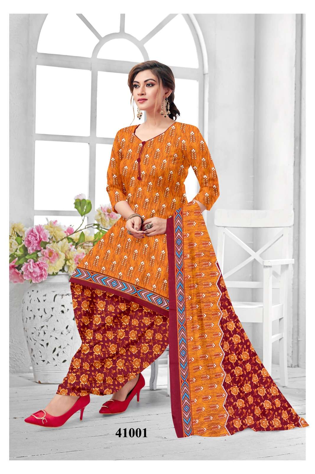 MF RUHANI VOL 41 COTTON PRINTED PATIYALA DRESS 