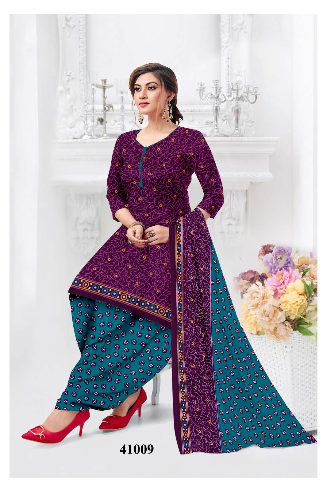 MF RUHANI VOL 41 COTTON PRINTED PATIYALA DRESS 