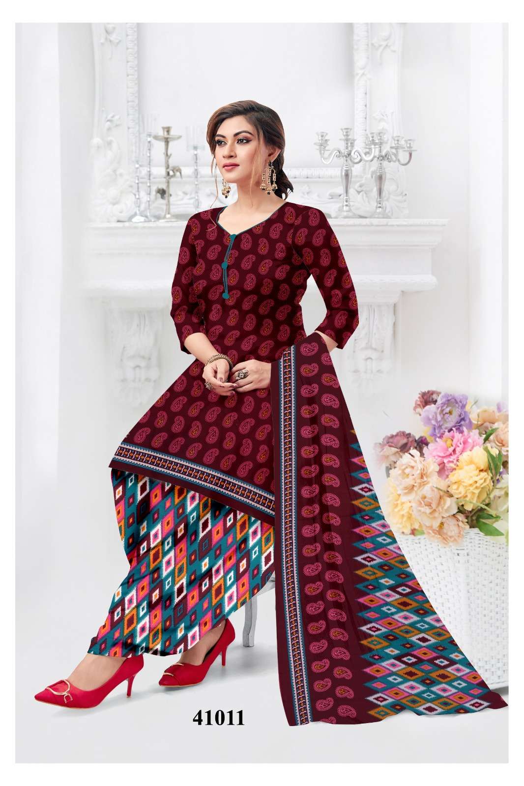 MF RUHANI VOL 41 COTTON PRINTED PATIYALA DRESS 