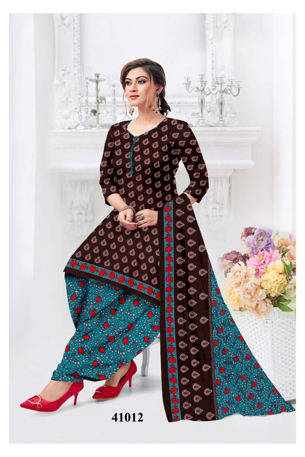 MF RUHANI VOL 41 COTTON PRINTED PATIYALA DRESS 