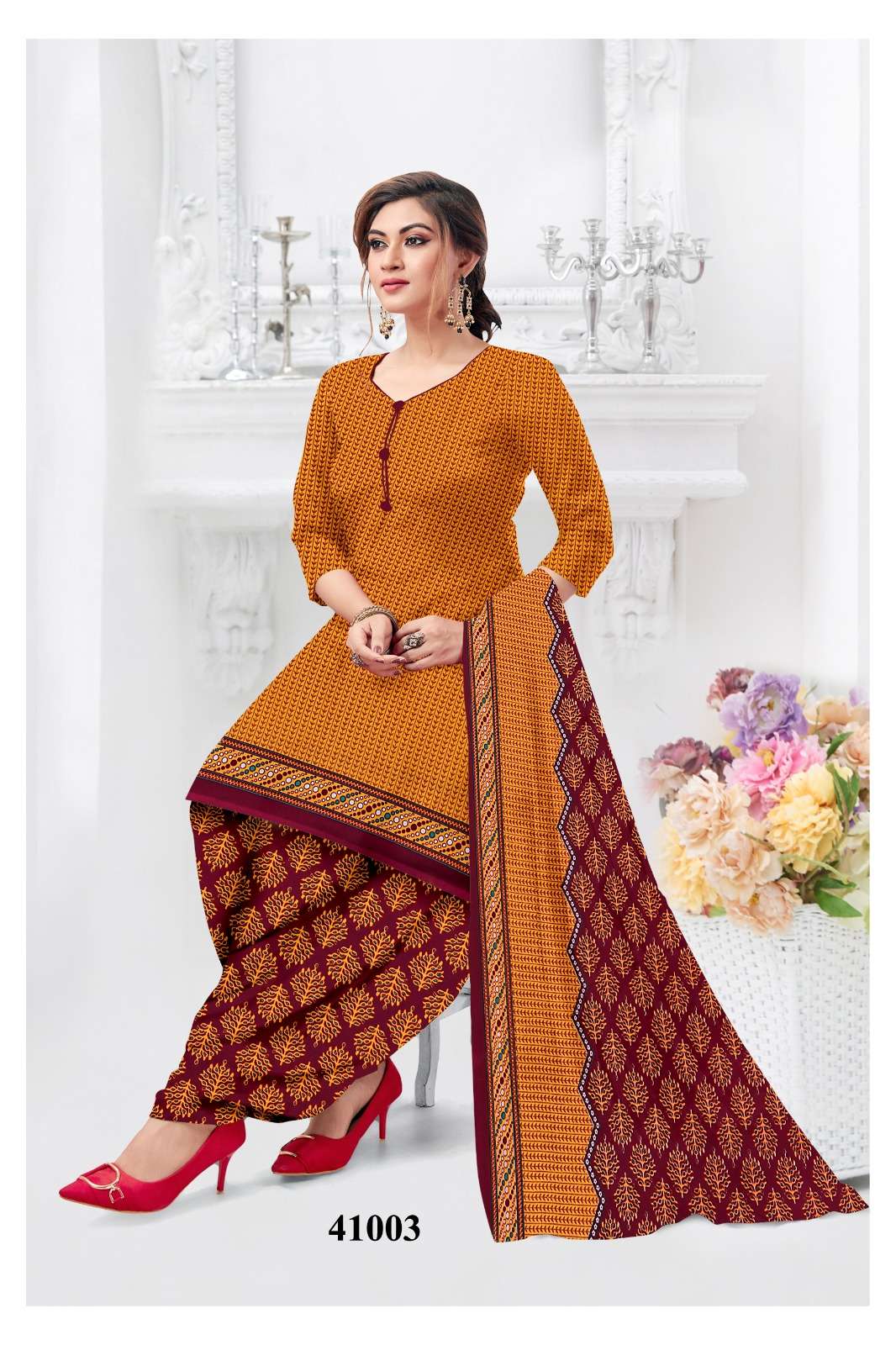 MF RUHANI VOL 41 COTTON PRINTED PATIYALA DRESS 
