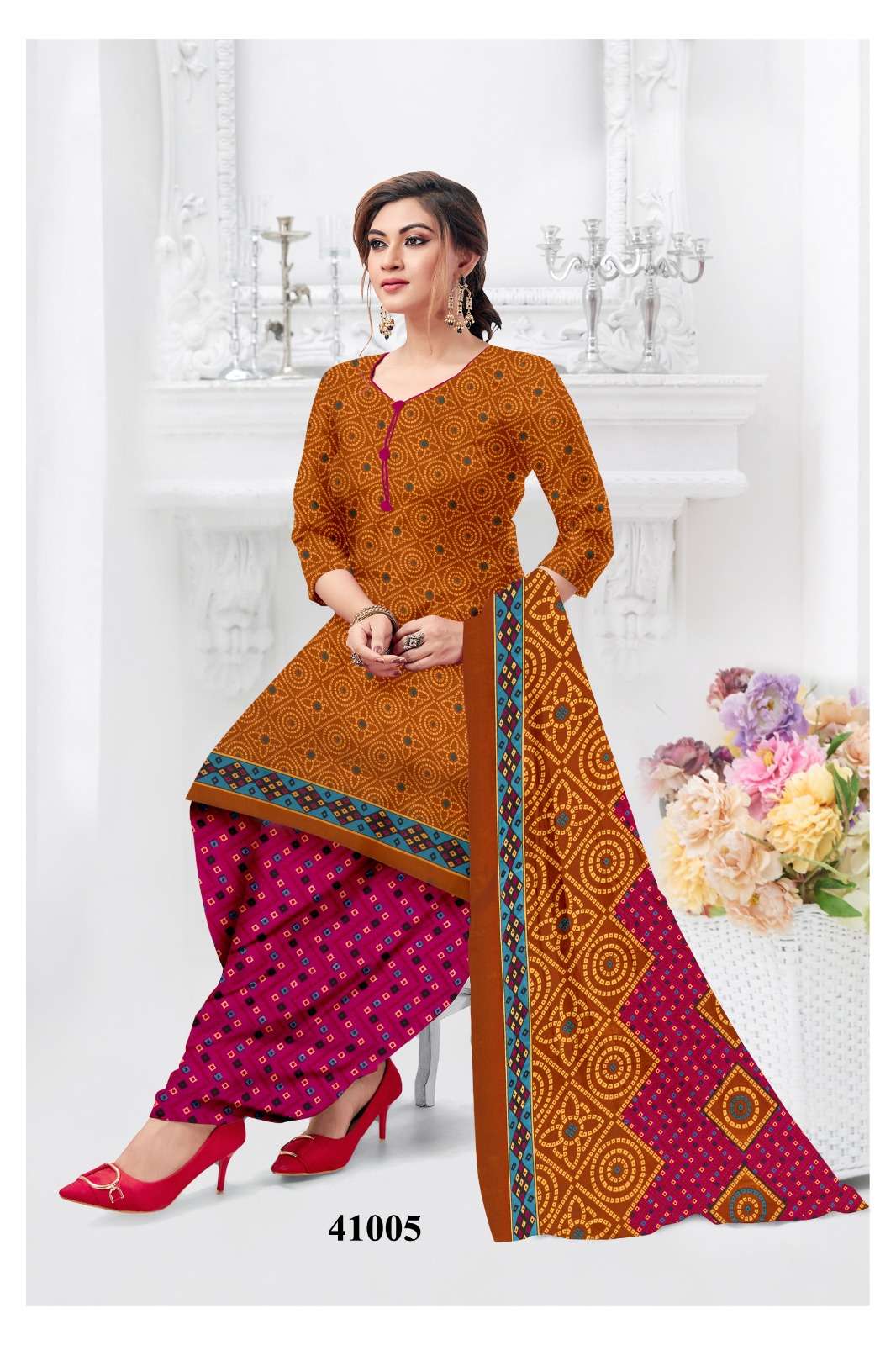 MF RUHANI VOL 41 COTTON PRINTED PATIYALA DRESS 