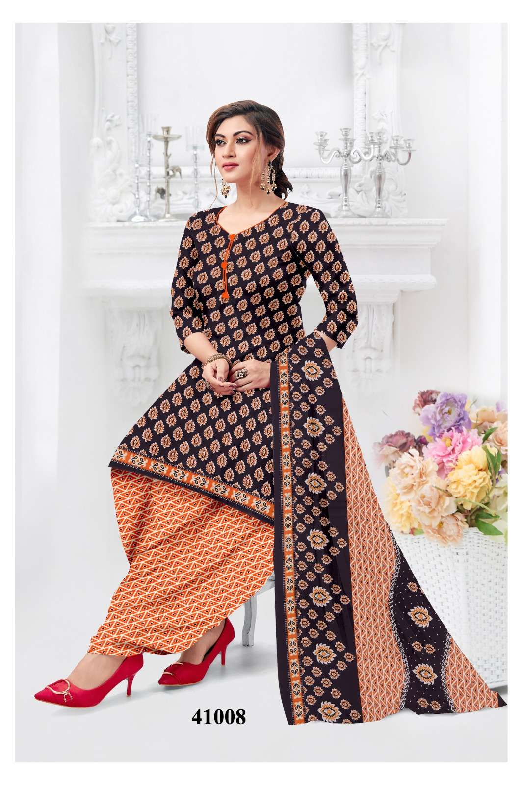 MF RUHANI VOL 41 COTTON PRINTED PATIYALA DRESS 