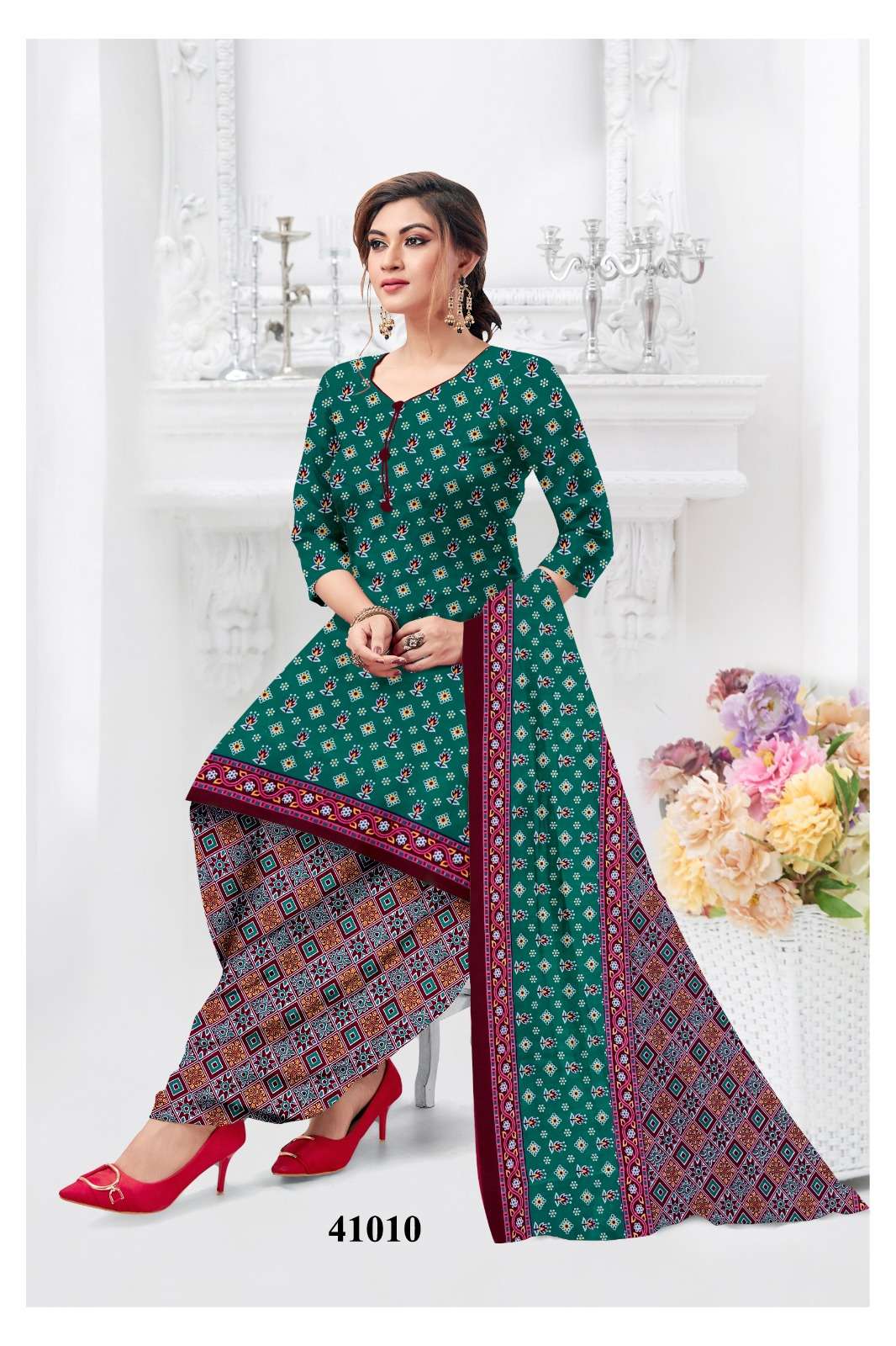 MF RUHANI VOL 41 COTTON PRINTED PATIYALA DRESS 