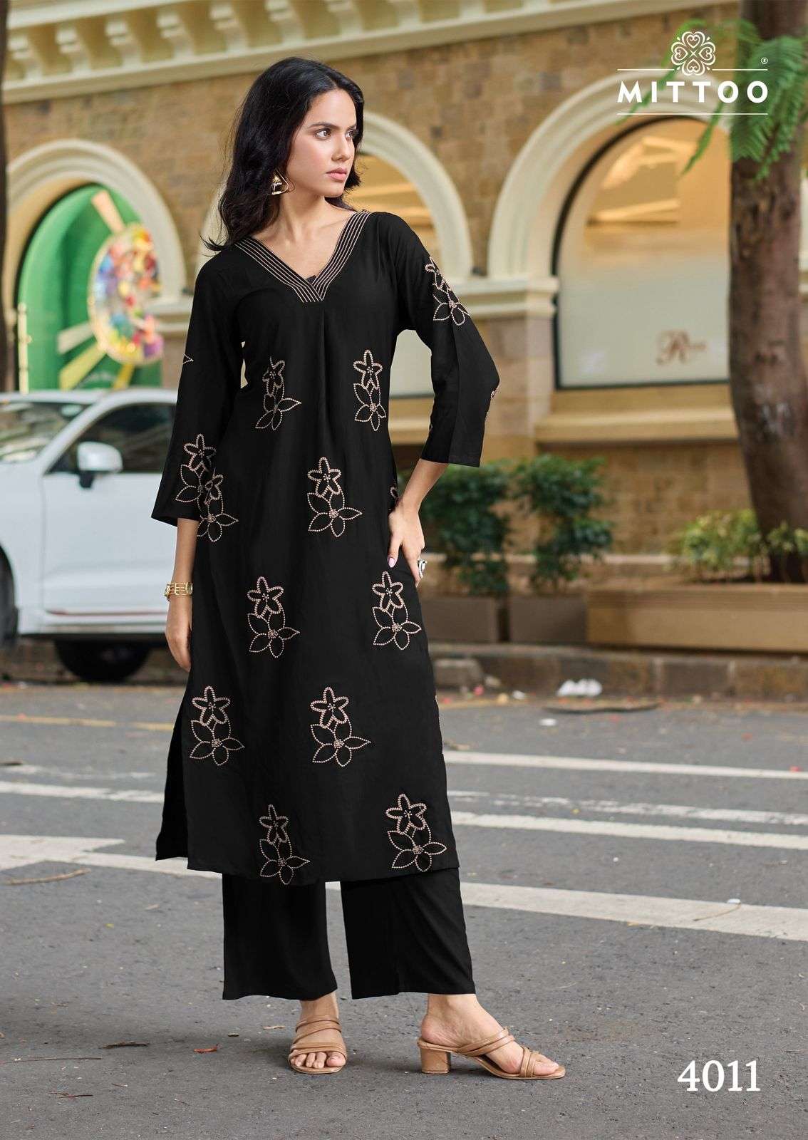 MITTOO ALBELLA VOL 2 RAYON FANCY WORKS LADIES KURTI WITH BOTTOM PAIR 