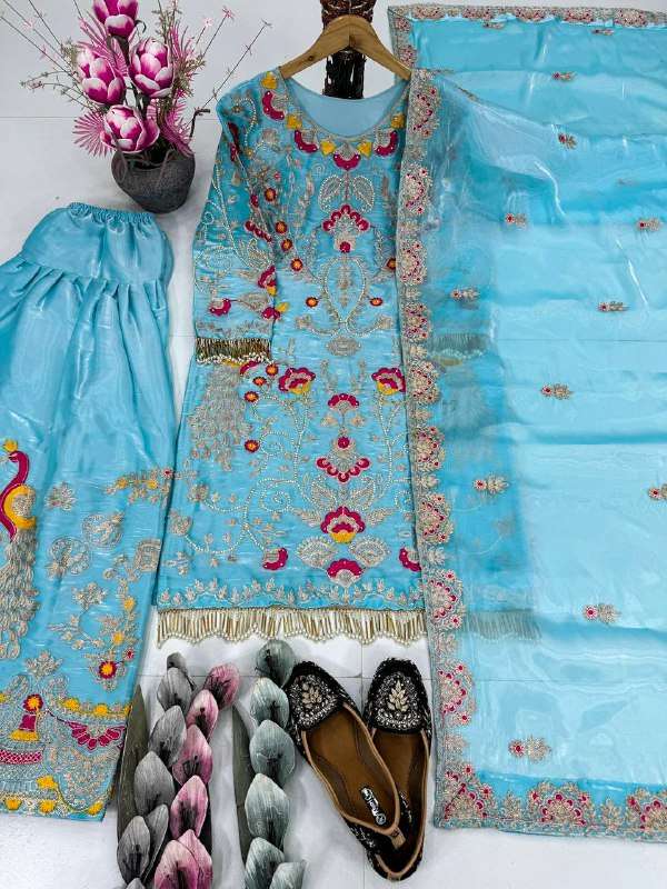 MT 1053 SILK HEAVY DESIGNER PARTY WEAR LADIES SUIT