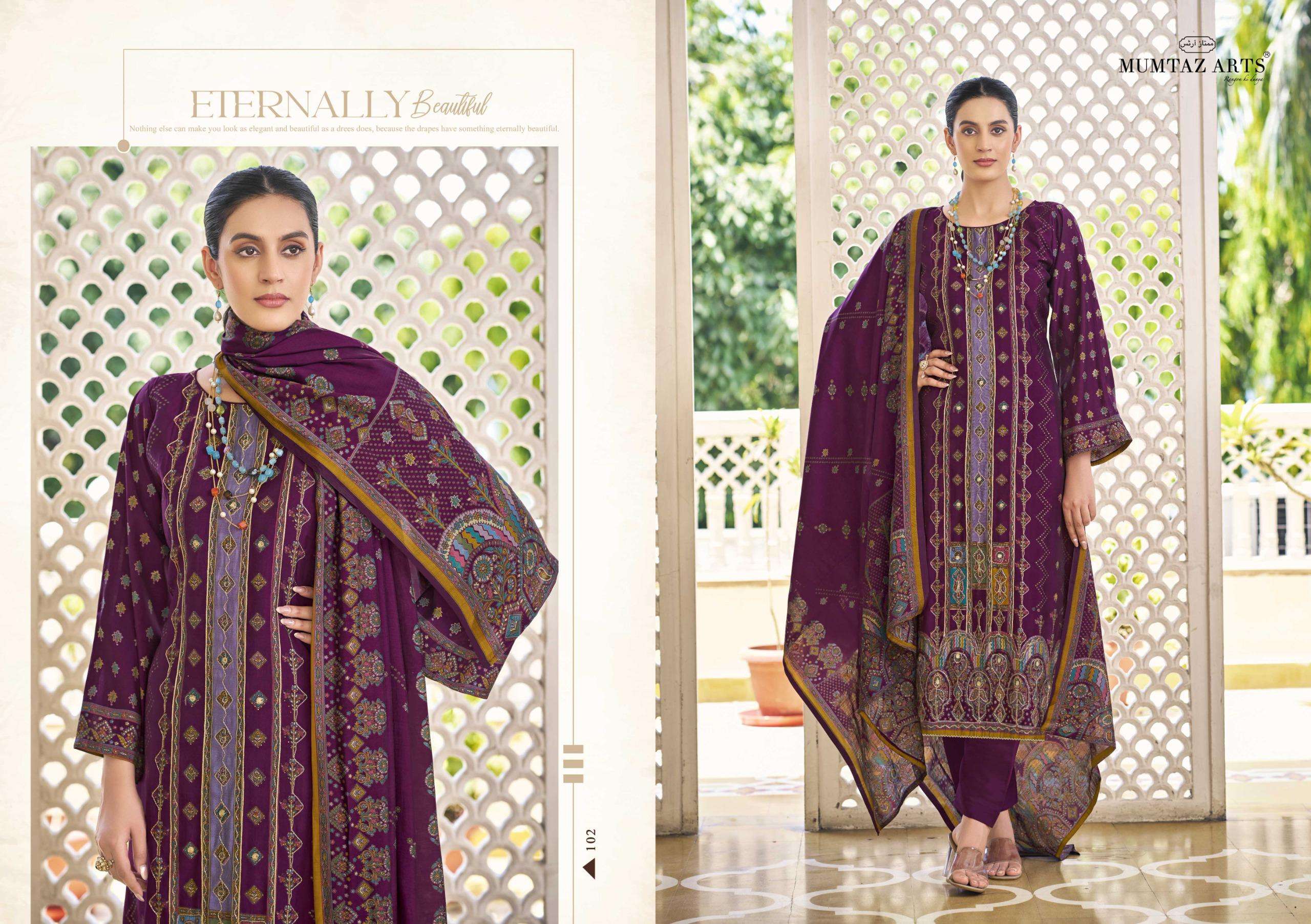 MUMTAZ ARTS AISA VISCOSE DIGITAL PRINT WITH FANCY EMBROIDERY WORKS SUIT