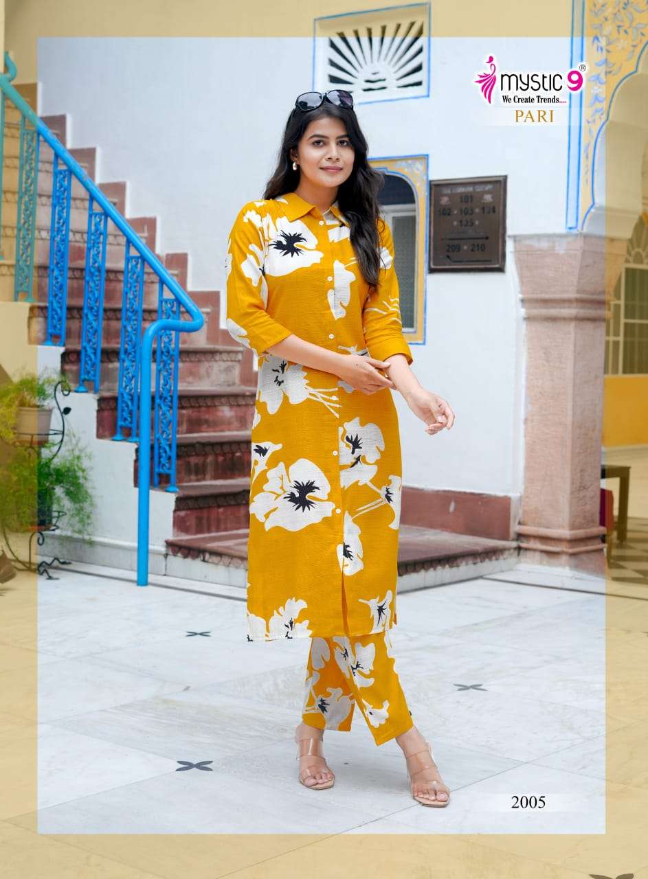 MYSTIC 9 PARI VOL 2  FANCY PRINTED KURTI WITH BOTTOM PAIR