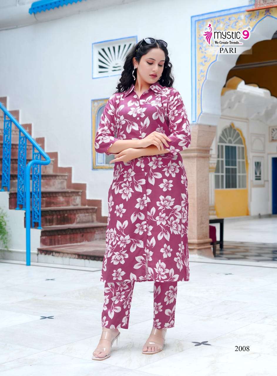 MYSTIC 9 PARI VOL 2  FANCY PRINTED KURTI WITH BOTTOM PAIR