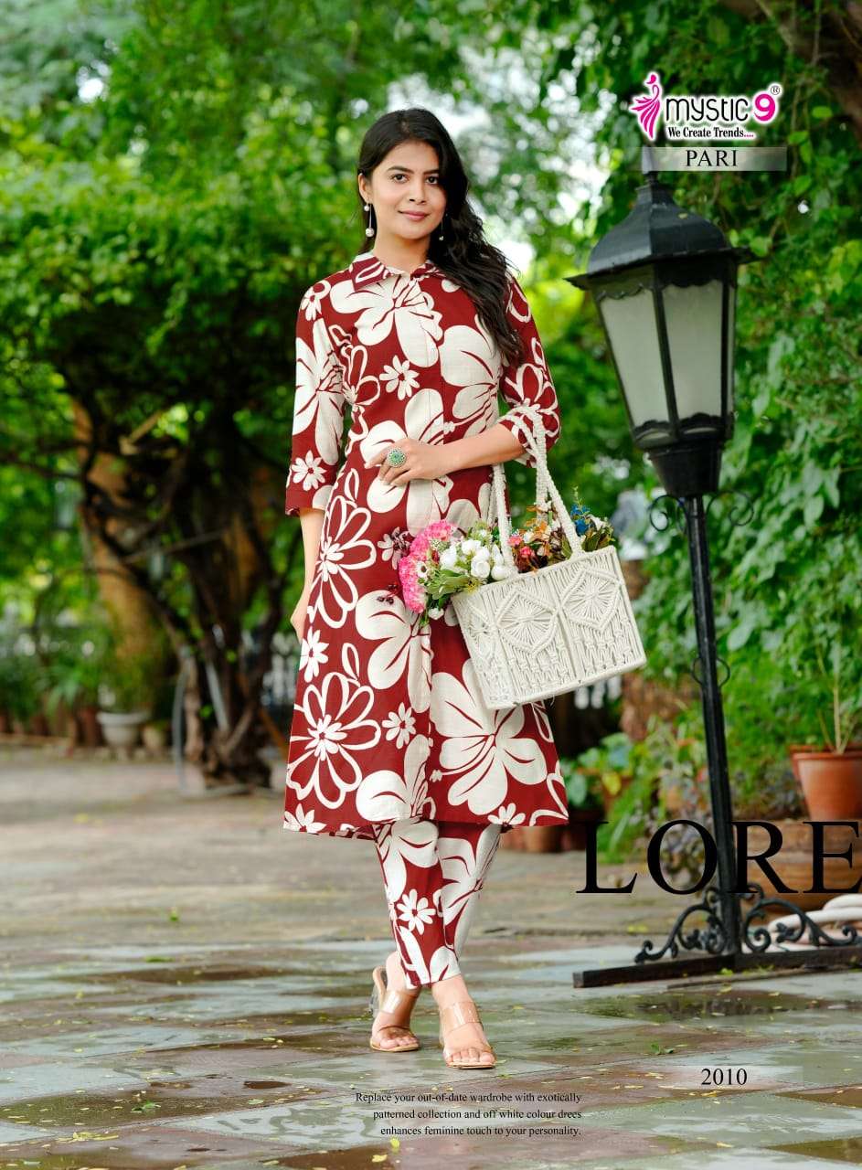 MYSTIC 9 PARI VOL 2  FANCY PRINTED KURTI WITH BOTTOM PAIR