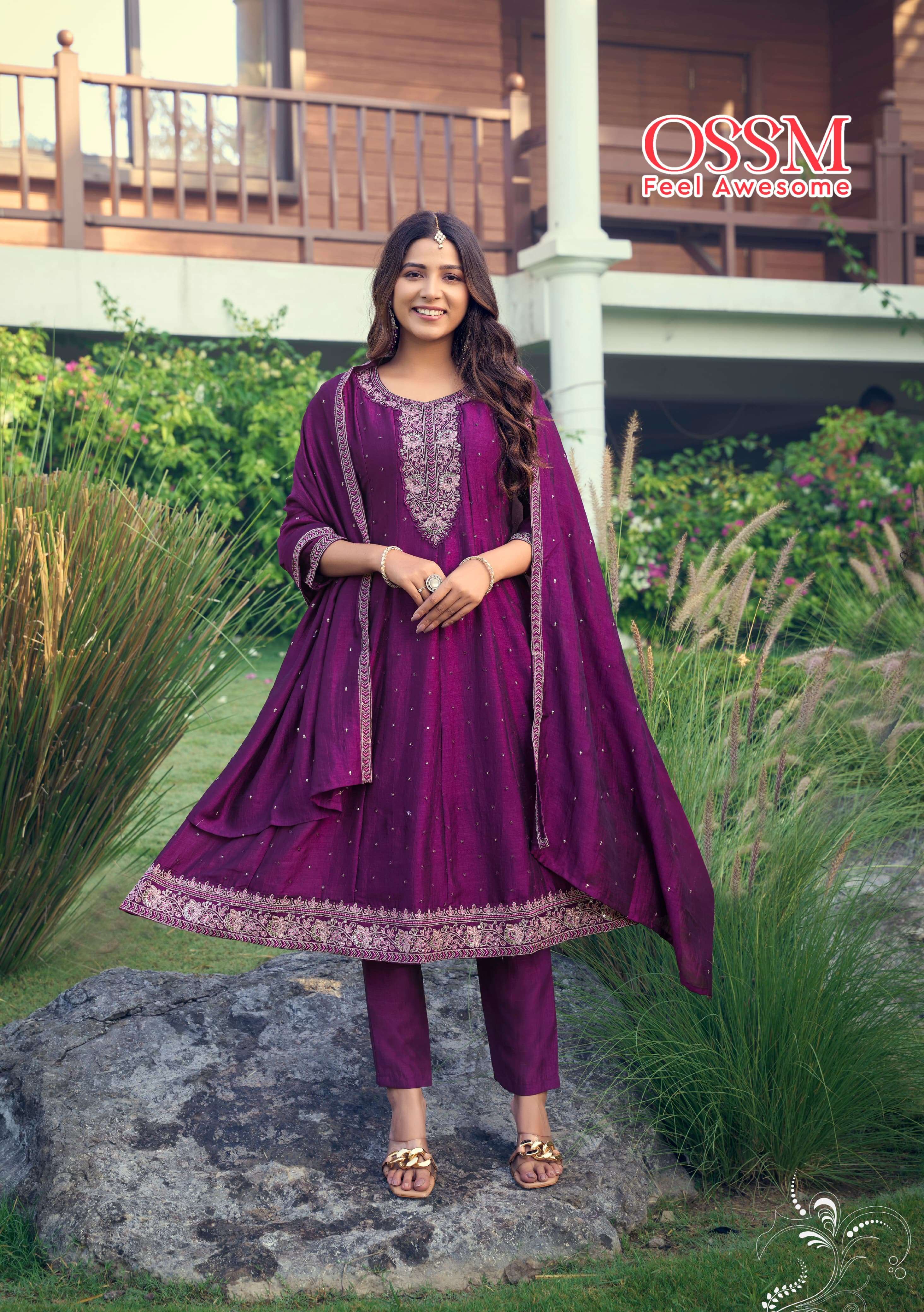 OSSM SHAYRA SILK DESIGNER FESTIVE WEAR LADIES SUIT