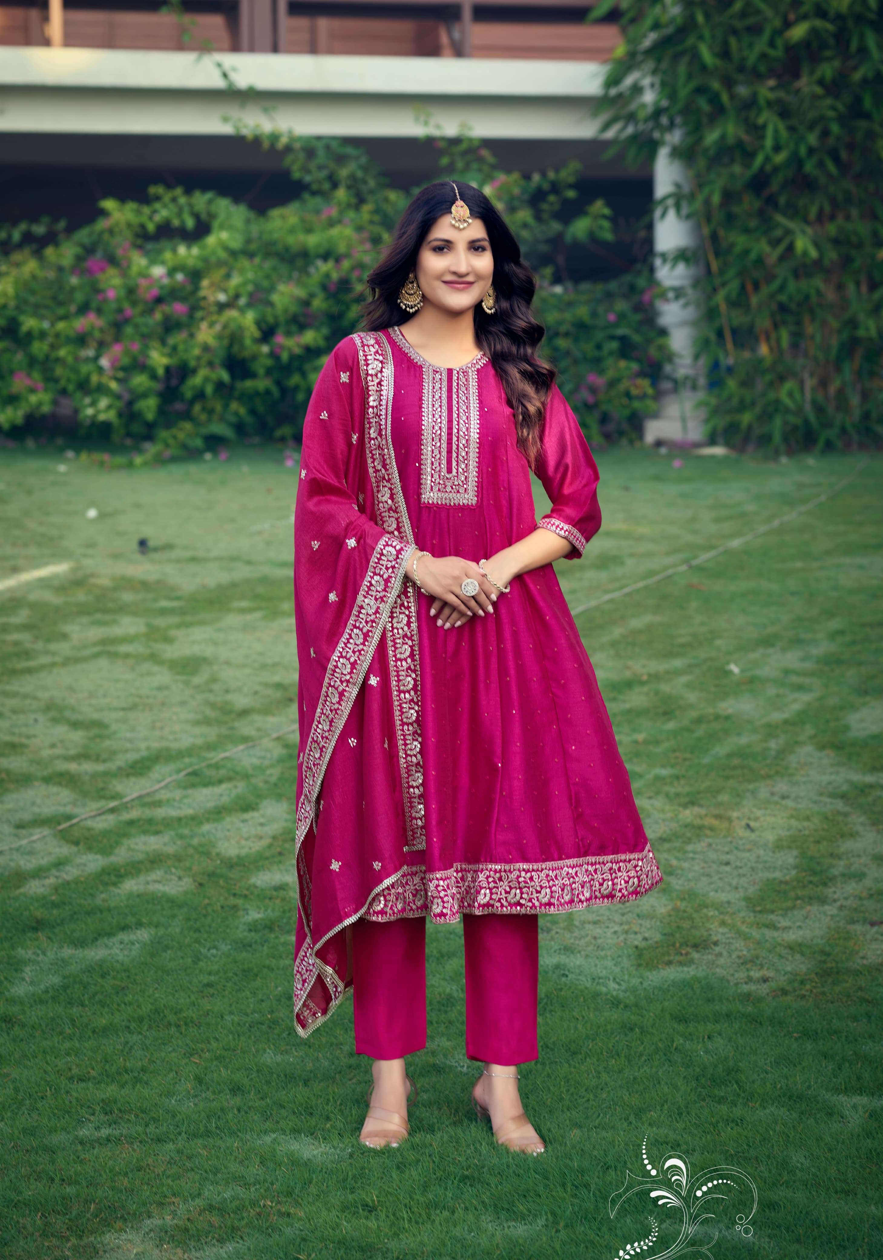 OSSM SHAYRA SILK DESIGNER FESTIVE WEAR LADIES SUIT