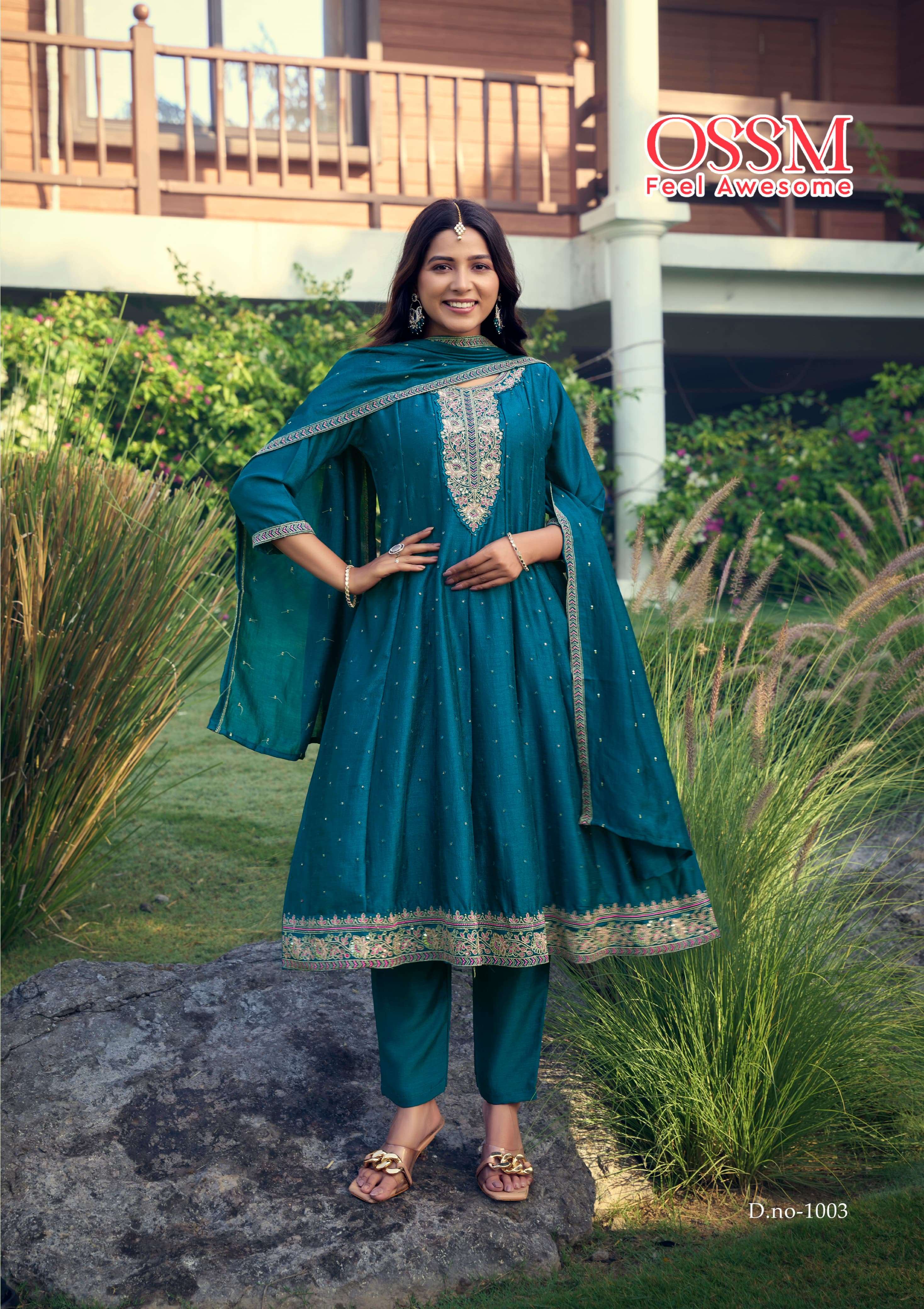 OSSM SHAYRA SILK DESIGNER FESTIVE WEAR LADIES SUIT