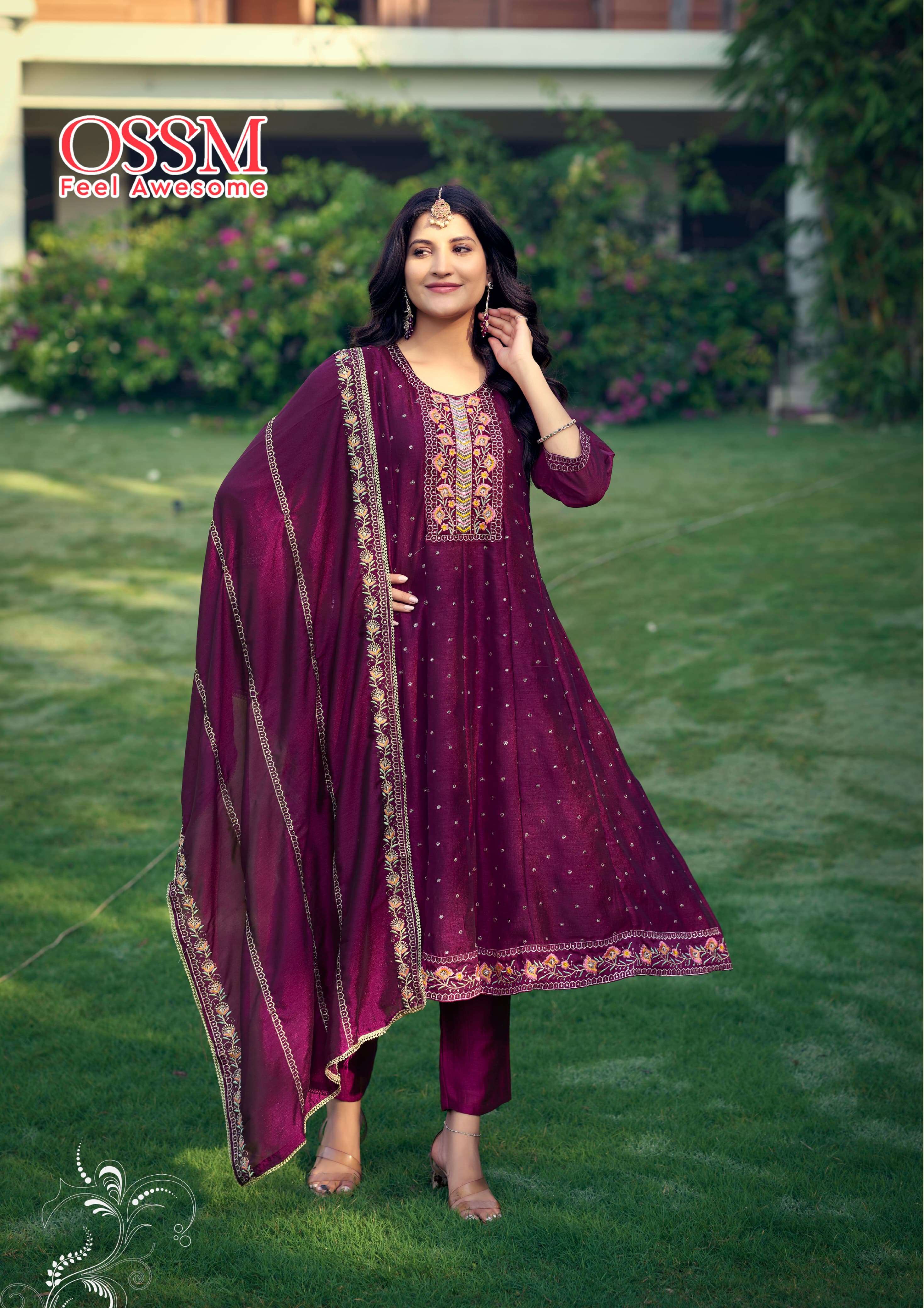 OSSM SHAYRA SILK DESIGNER FESTIVE WEAR LADIES SUIT