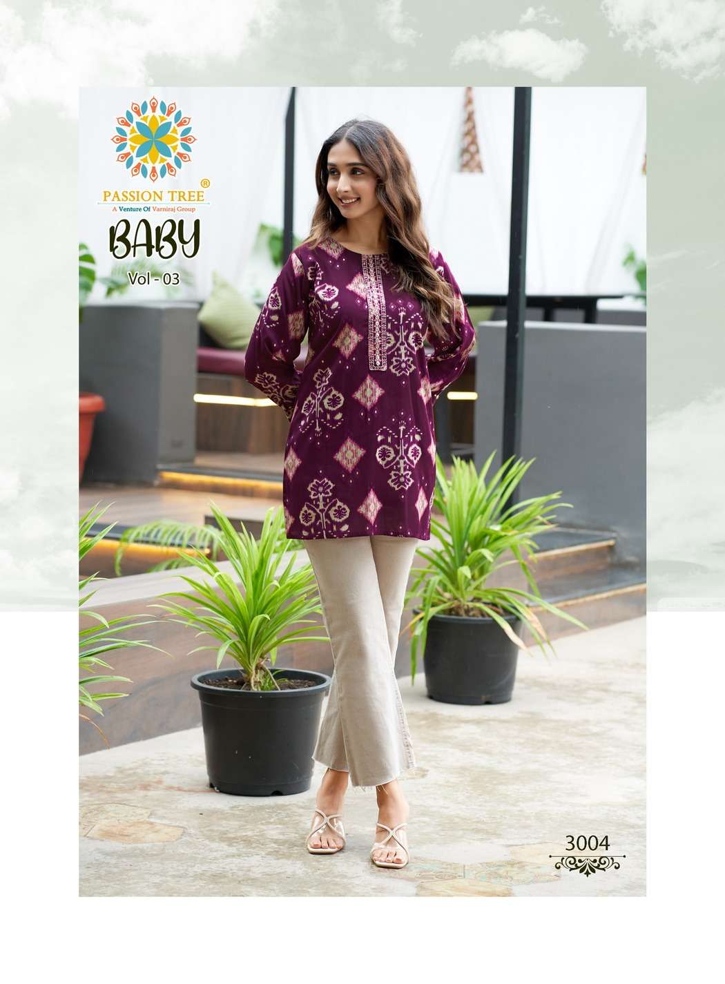 PASSION TREE BABY VOL 3 RAYON PRINT FANCY SHORT LADIES KURTI 
