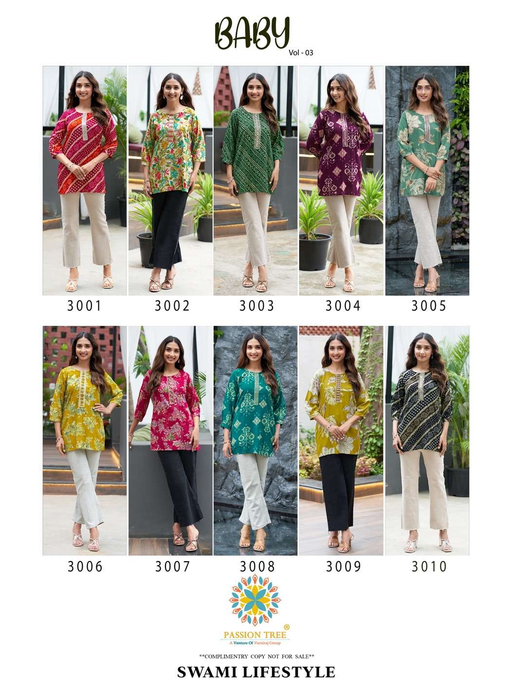 PASSION TREE BABY VOL 3 RAYON PRINT FANCY SHORT LADIES KURTI 