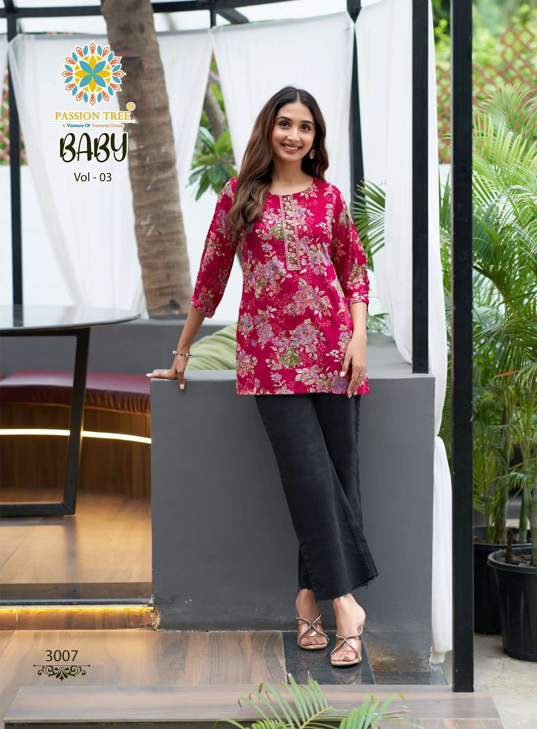 PASSION TREE BABY VOL 3 RAYON PRINT FANCY SHORT LADIES KURTI 