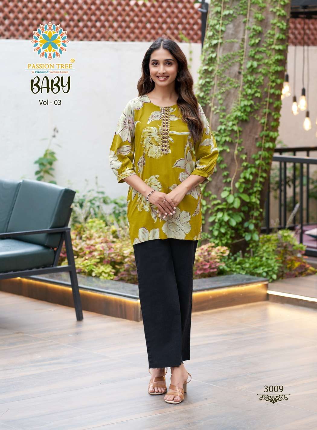 PASSION TREE BABY VOL 3 RAYON PRINT FANCY SHORT LADIES KURTI 