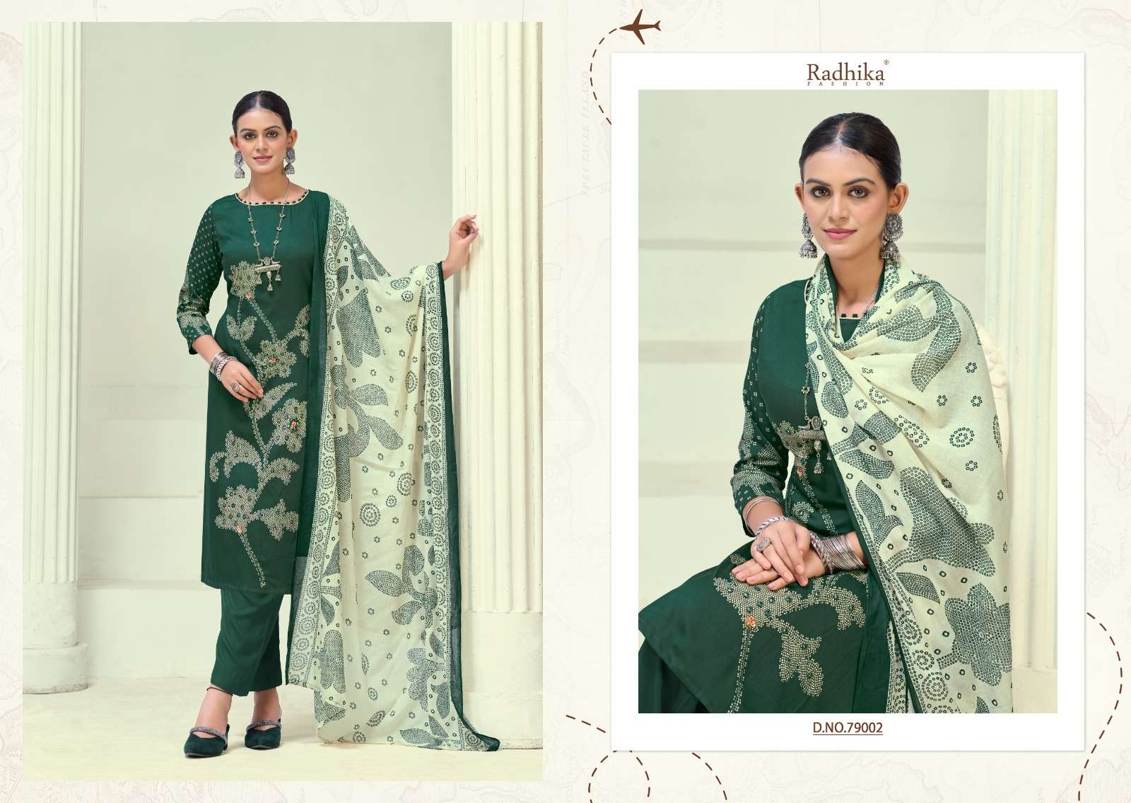 RADHIKA FASHION AZARA JIVIKA VOL 5 JAM COTTON PRINT WITH FANCY WORK SUIT