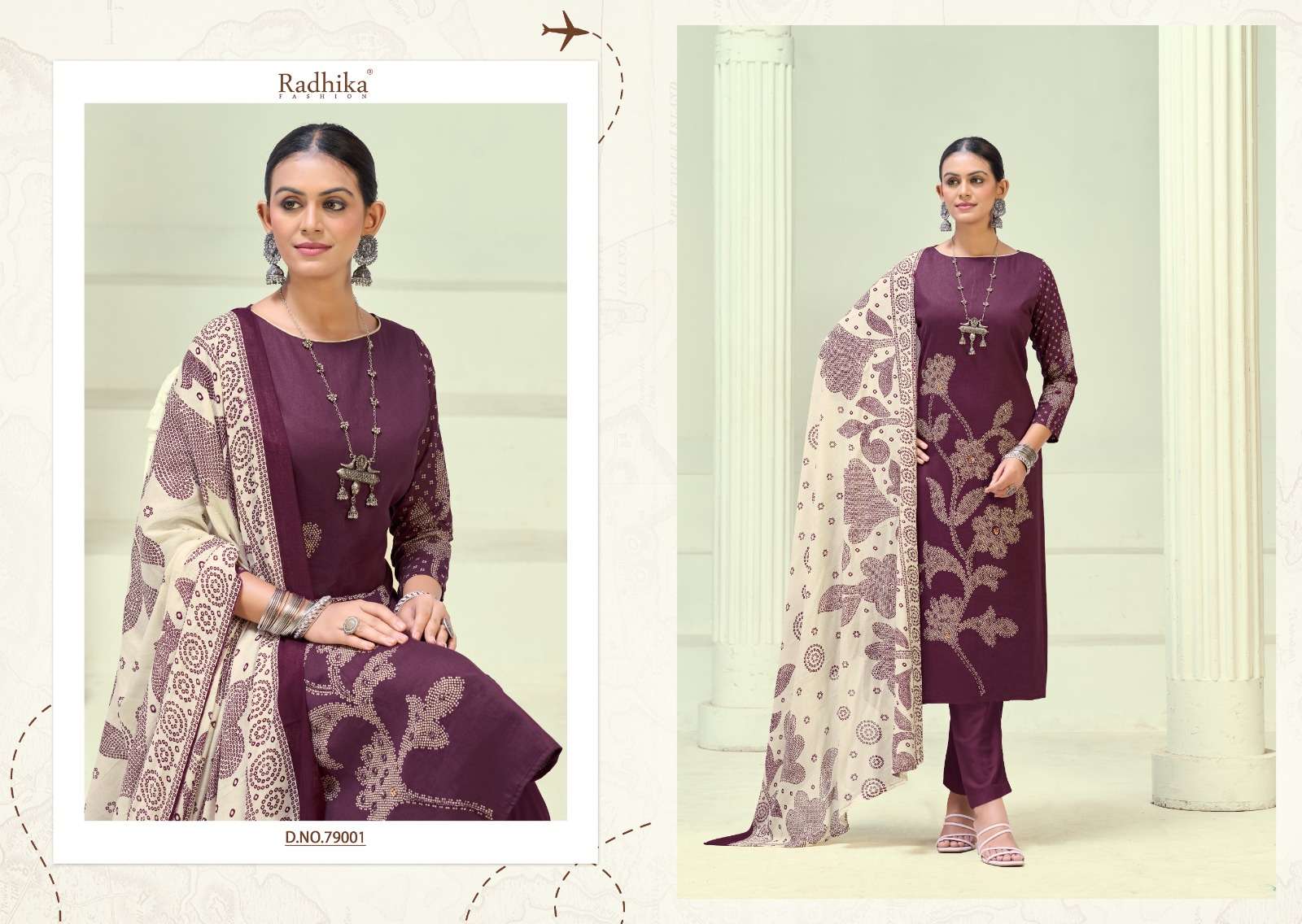 RADHIKA FASHION AZARA JIVIKA VOL 5 JAM COTTON PRINT WITH FANCY WORK SUIT