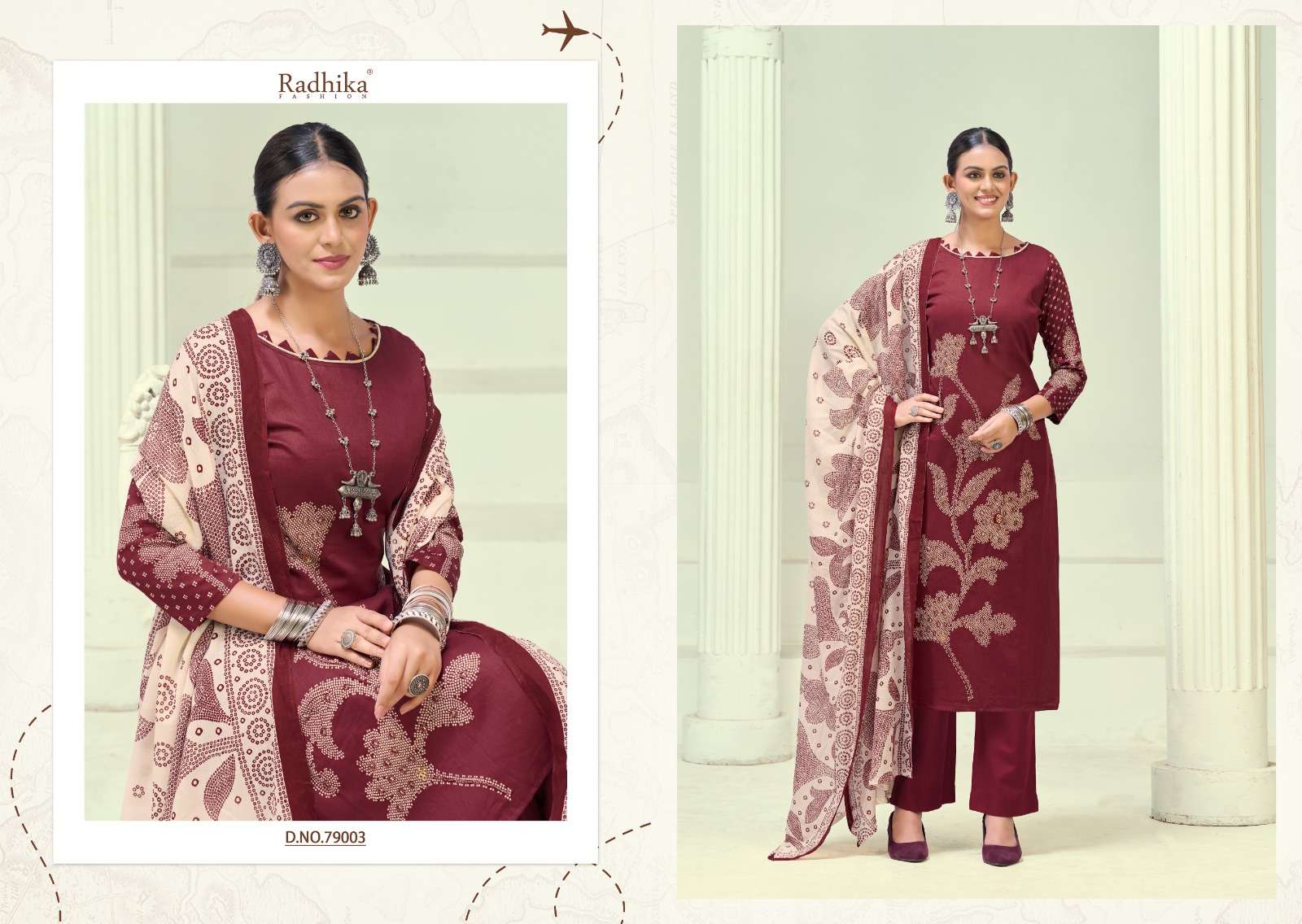 RADHIKA FASHION AZARA JIVIKA VOL 5 JAM COTTON PRINT WITH FANCY WORK SUIT