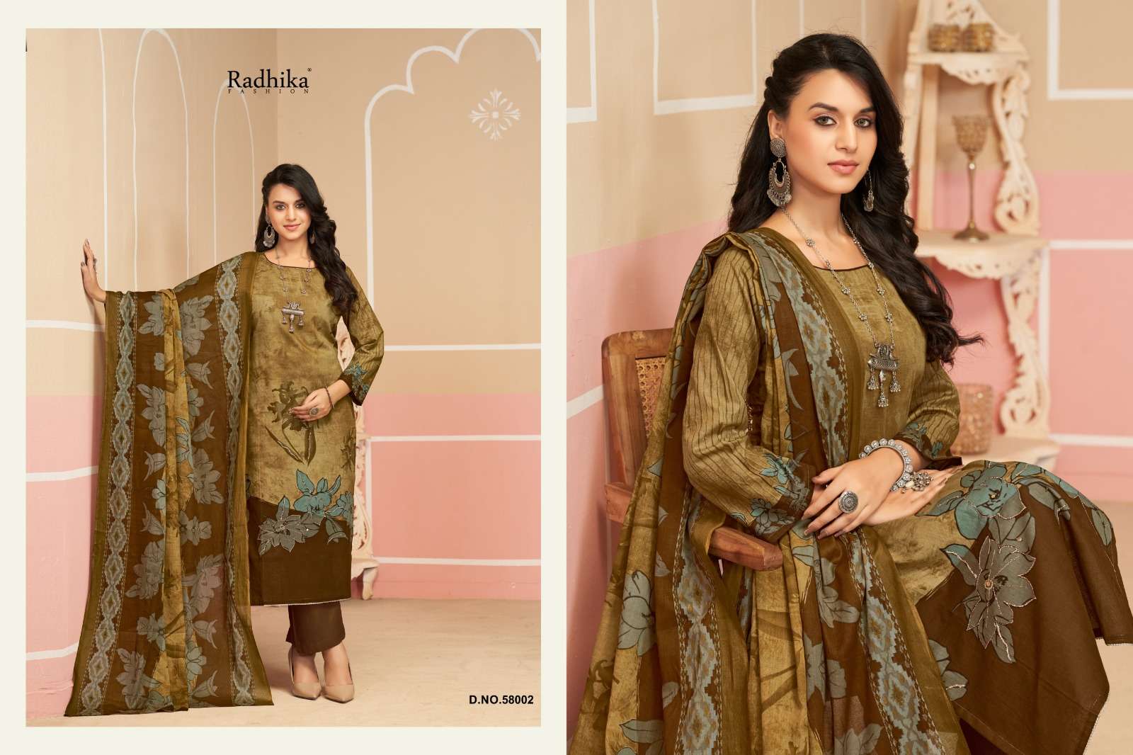 RADHIKA FASHION AZARA SHIVANI LAWN COTTON PRINT WITH FANCY HAND WORKS SUIT