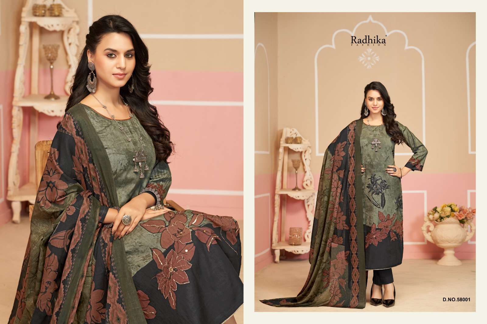 RADHIKA FASHION AZARA SHIVANI LAWN COTTON PRINT WITH FANCY HAND WORKS SUIT