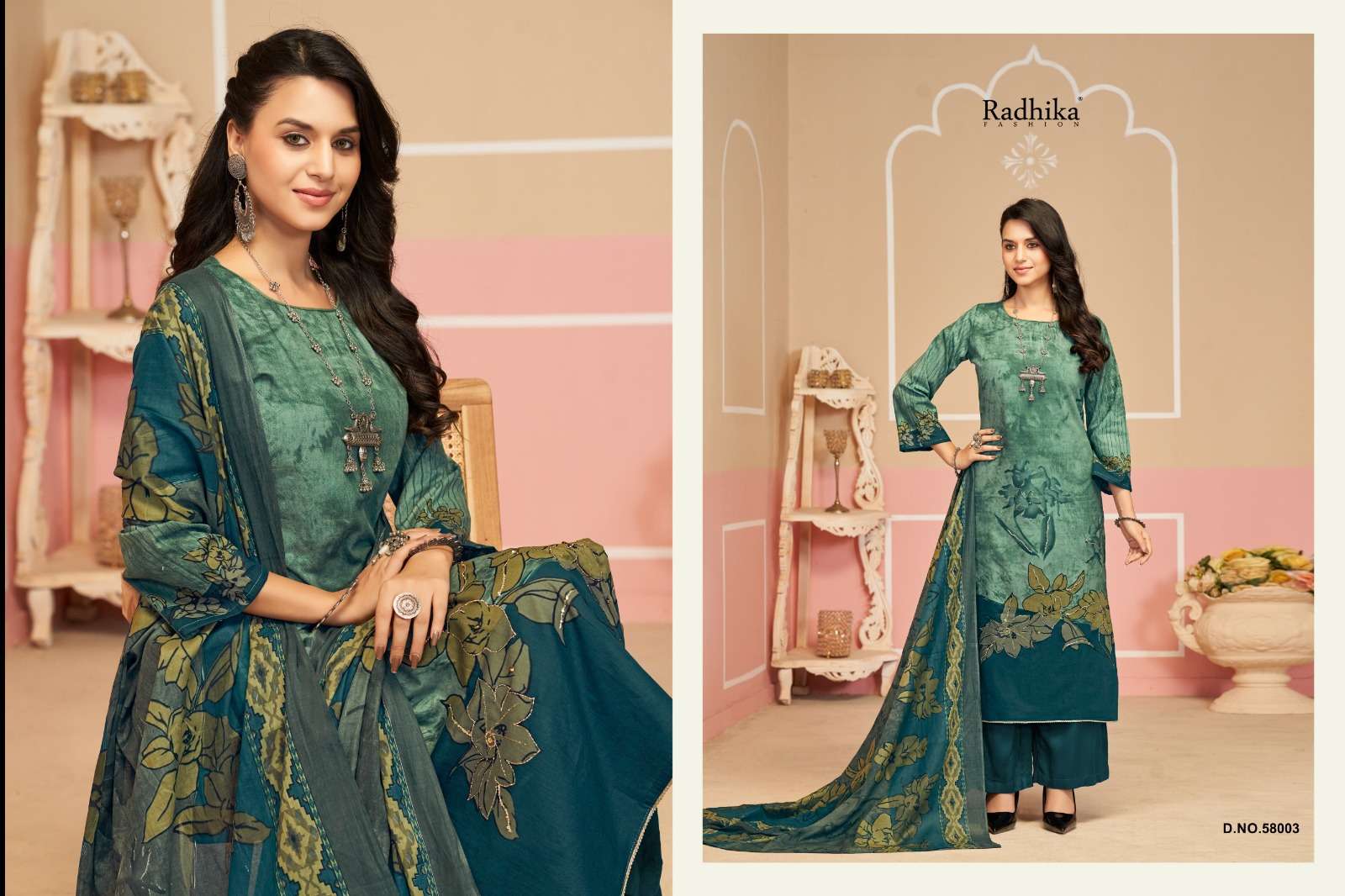 RADHIKA FASHION AZARA SHIVANI LAWN COTTON PRINT WITH FANCY HAND WORKS SUIT
