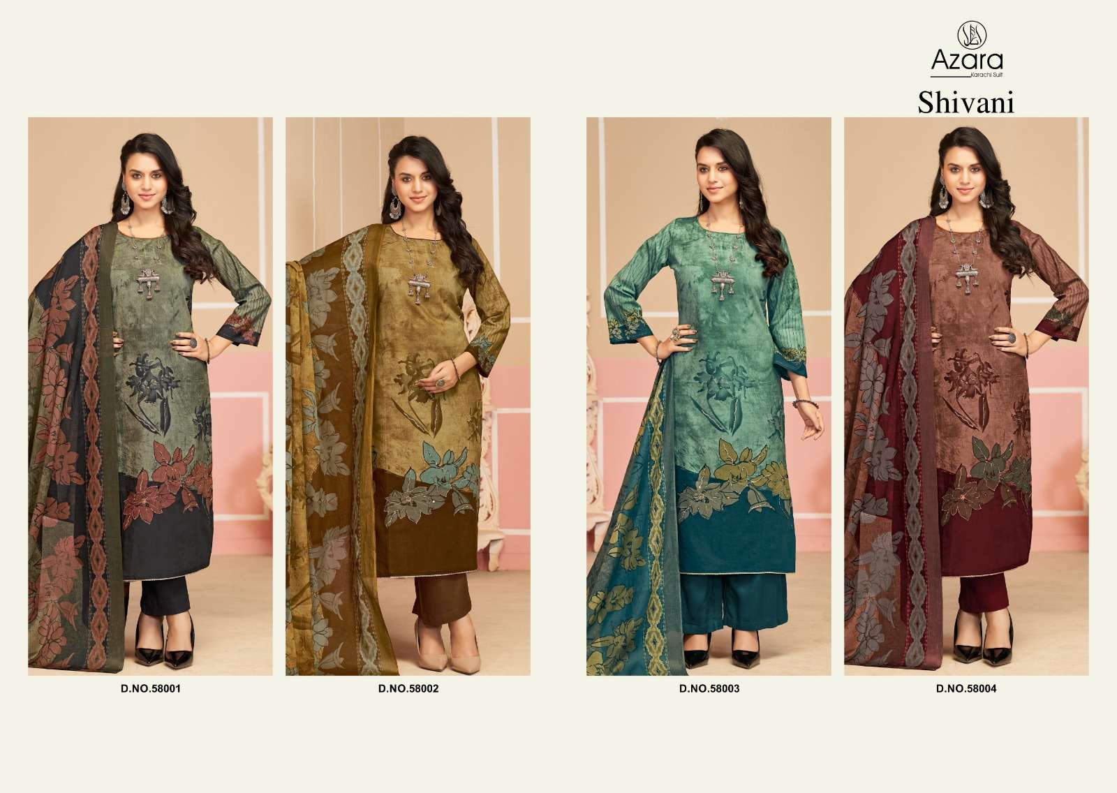 RADHIKA FASHION AZARA SHIVANI LAWN COTTON PRINT WITH FANCY HAND WORKS SUIT