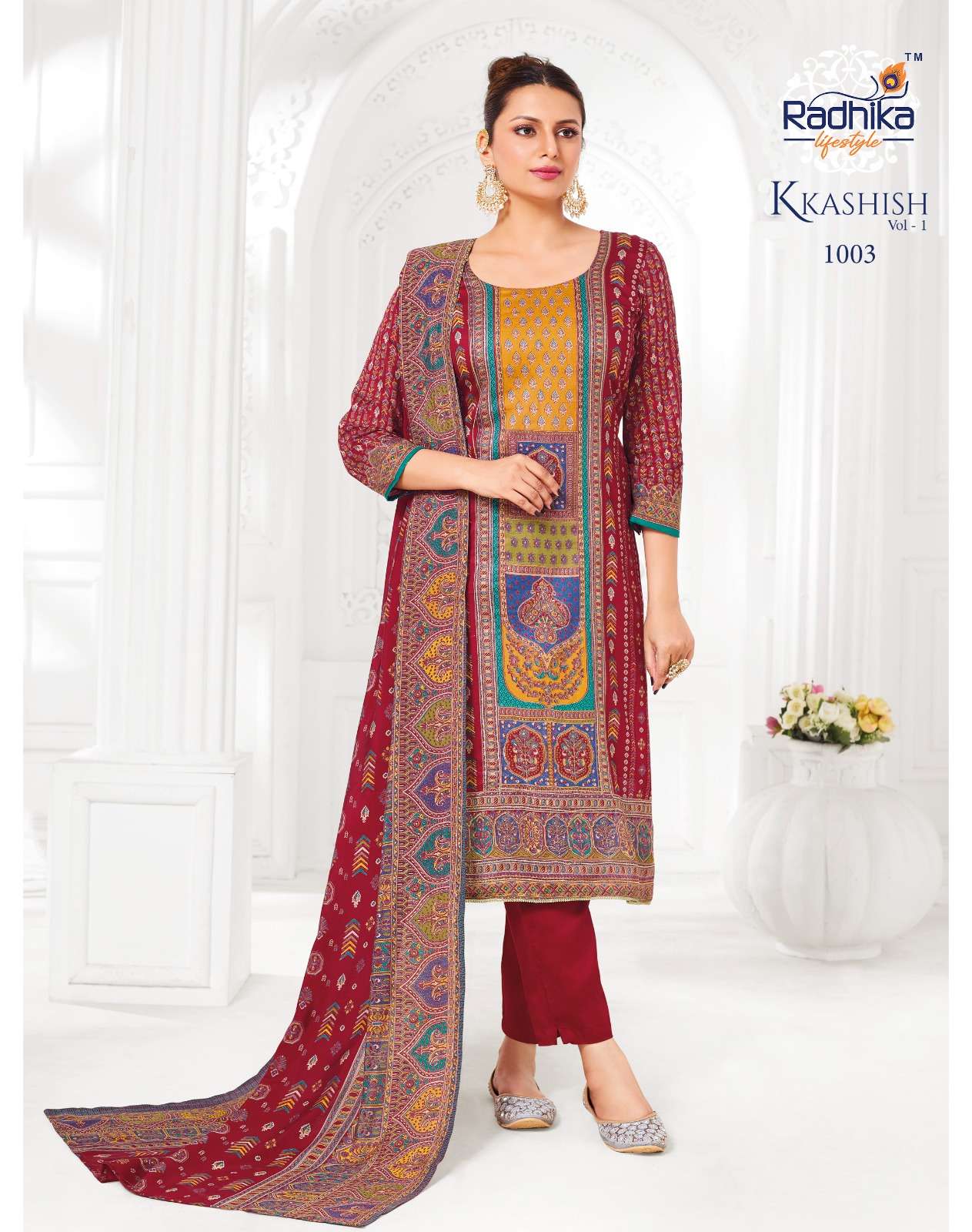 RADHIKA LIFESTYLE KKASHISH VOL 1 JAM SATIN FANCY WORK KURTI COMBO SET 