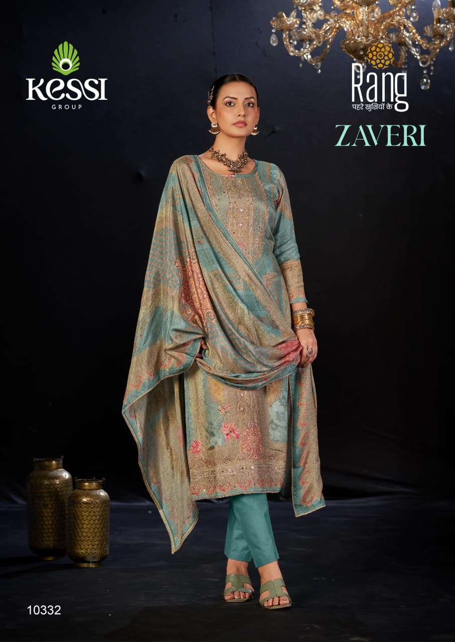  RANG ZAVERI MUSLIN DIGITAL PRINT WITH FANCY WORK LADIES SUIT