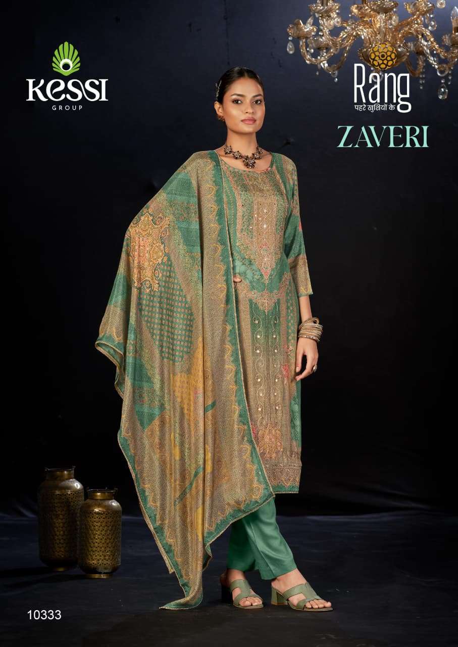  RANG ZAVERI MUSLIN DIGITAL PRINT WITH FANCY WORK LADIES SUIT