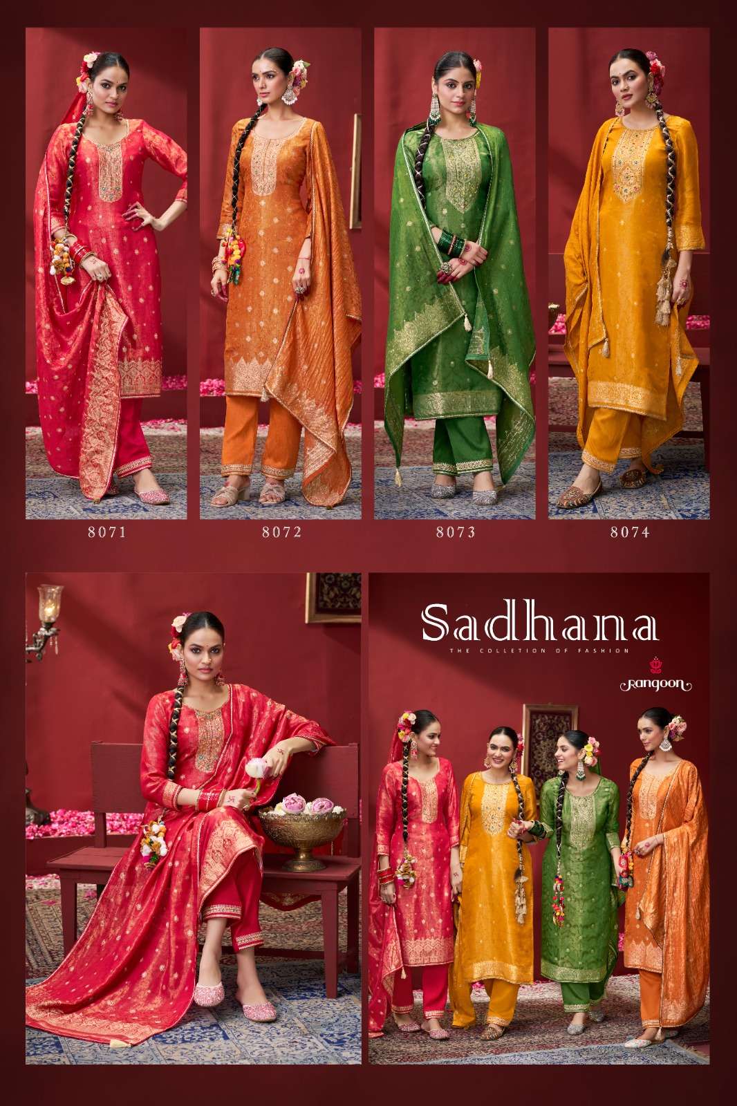 RANGOON  SADHANA JACQUARD DESIGNER READY MADE LADIES SUIT