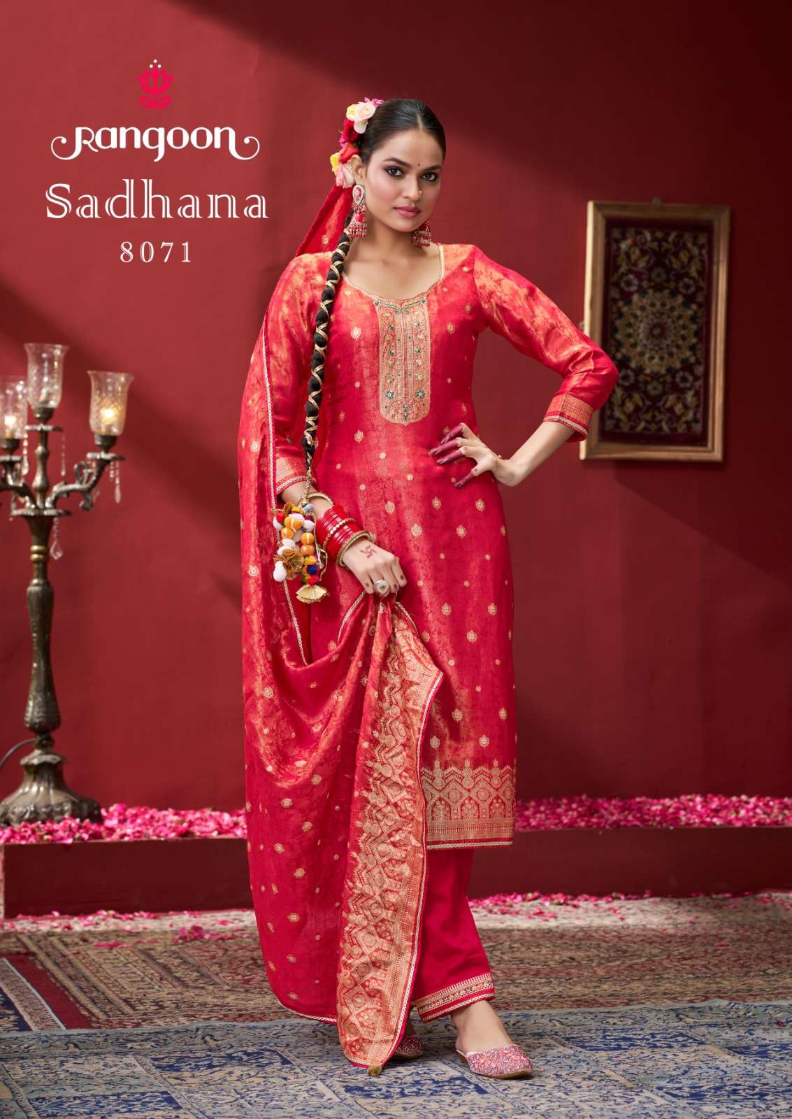 RANGOON  SADHANA JACQUARD DESIGNER READY MADE LADIES SUIT