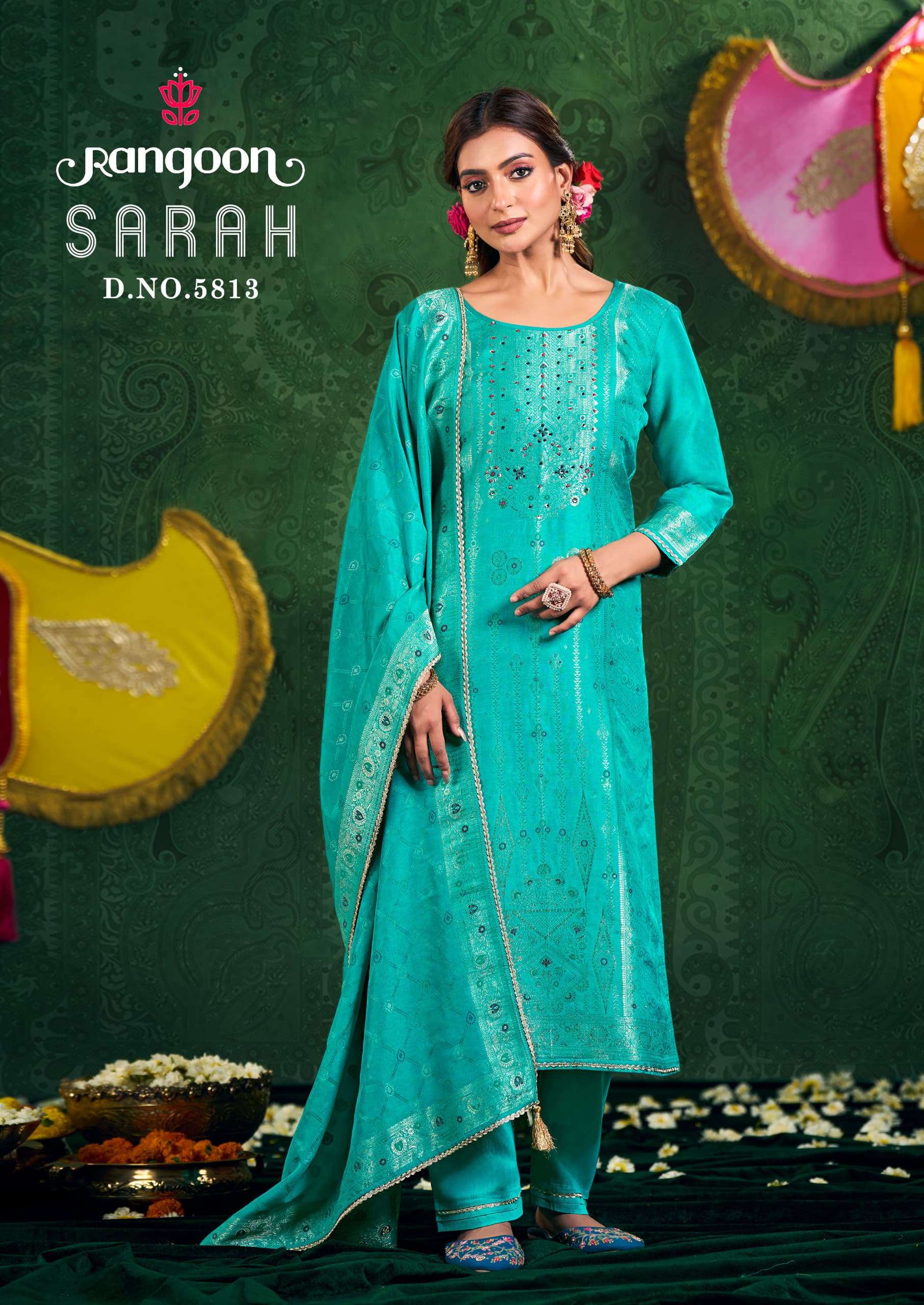 RANGOON SARAH JACQUARD DESIGNER WORK READY MADE LADIES SUIT