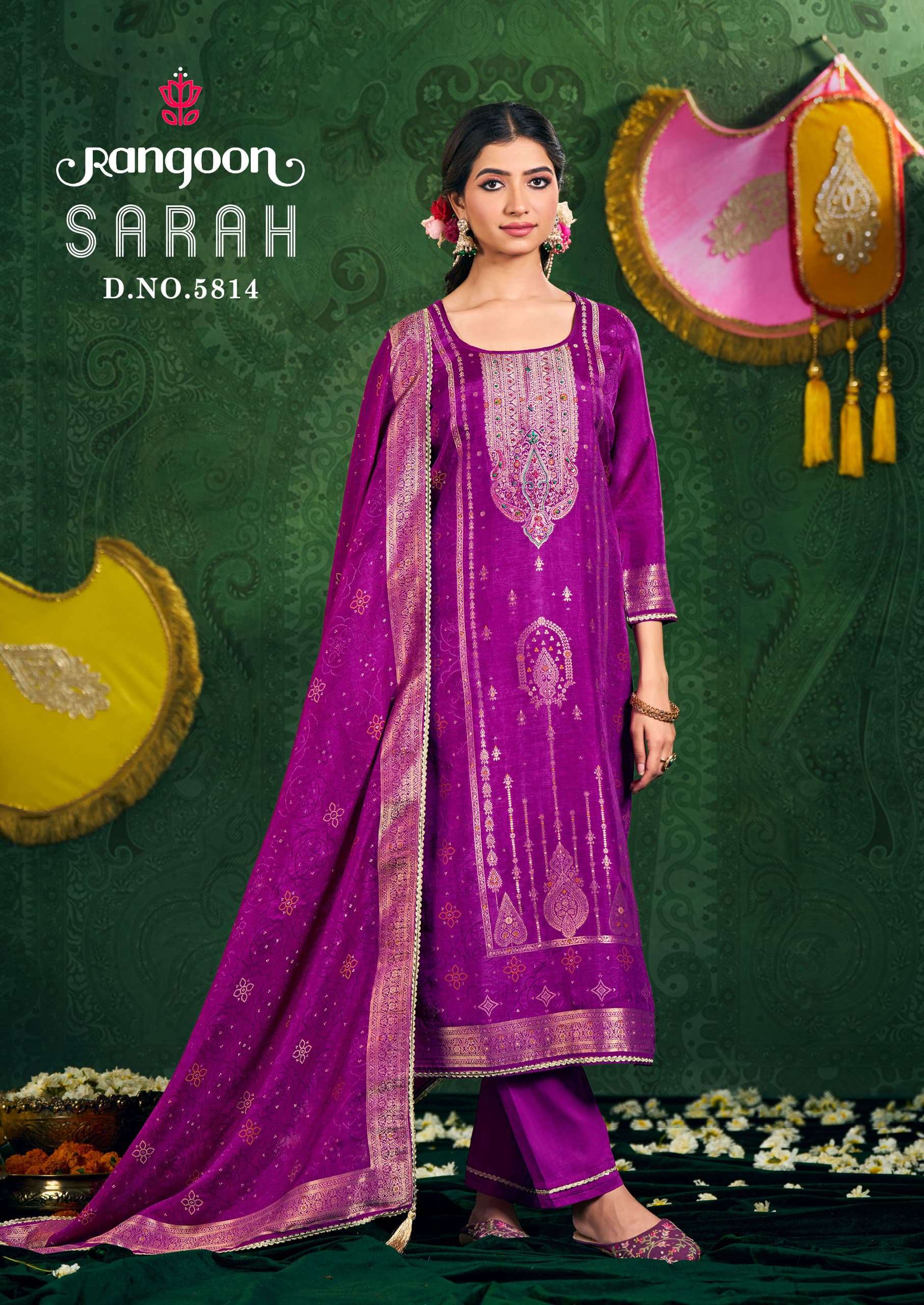 RANGOON SARAH JACQUARD DESIGNER WORK READY MADE LADIES SUIT
