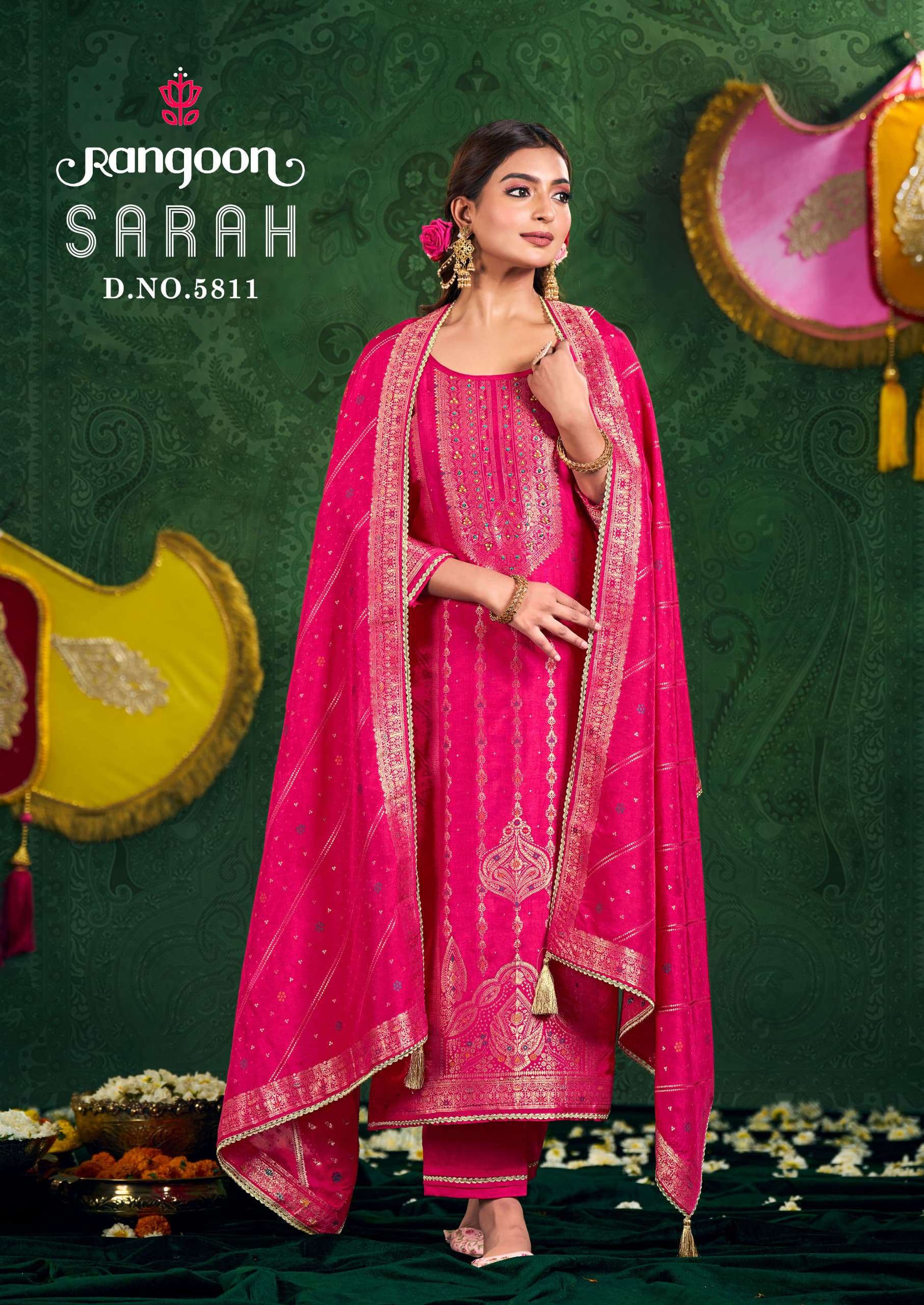RANGOON SARAH JACQUARD DESIGNER WORK READY MADE LADIES SUIT